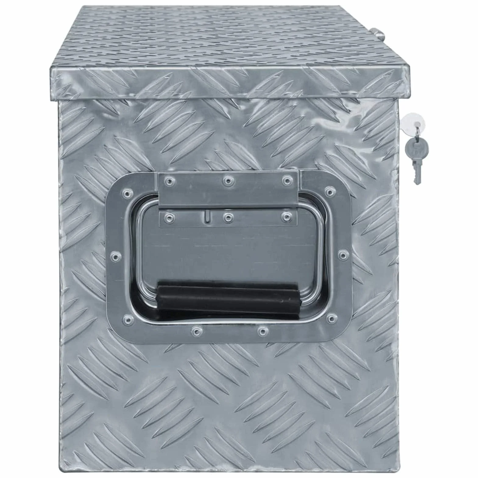 ShGaxin Aluminiowa skrzynka 61,5x26,5x30 cm srebrna, metalowa skrzynka narzędziowa, skrzynka narzędziowa, pudełko aluminiowe 142936