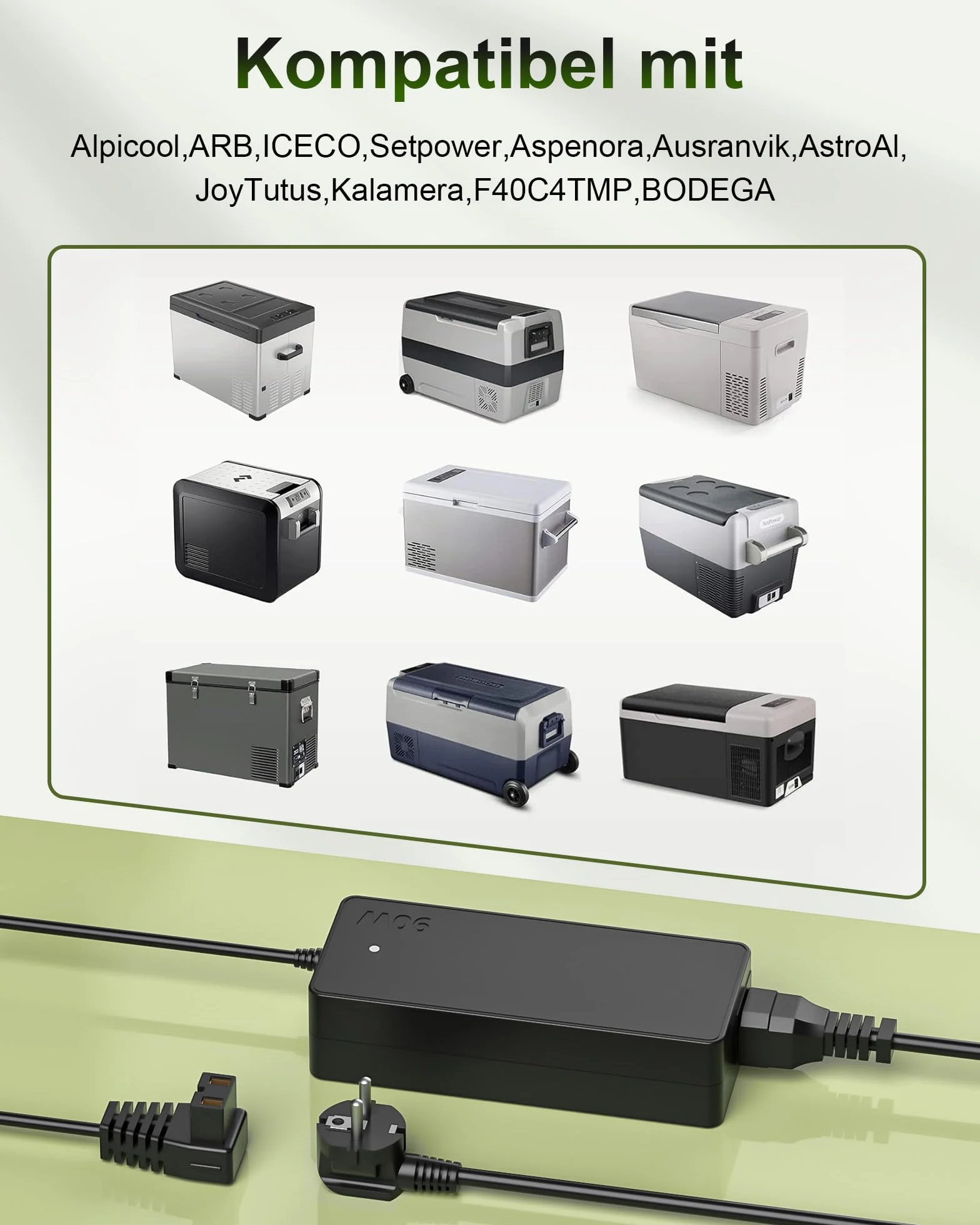 14.5V6A zasilacz ładowarka lodówka podróżna kompatybilna z Dometic, Alpicool, ARB, ICECO, Setpower, Aspenora, Ausranvik, AstroAI, JoyTutus, Kalamera, F40C4TMP zamrażarka kabel zasilający