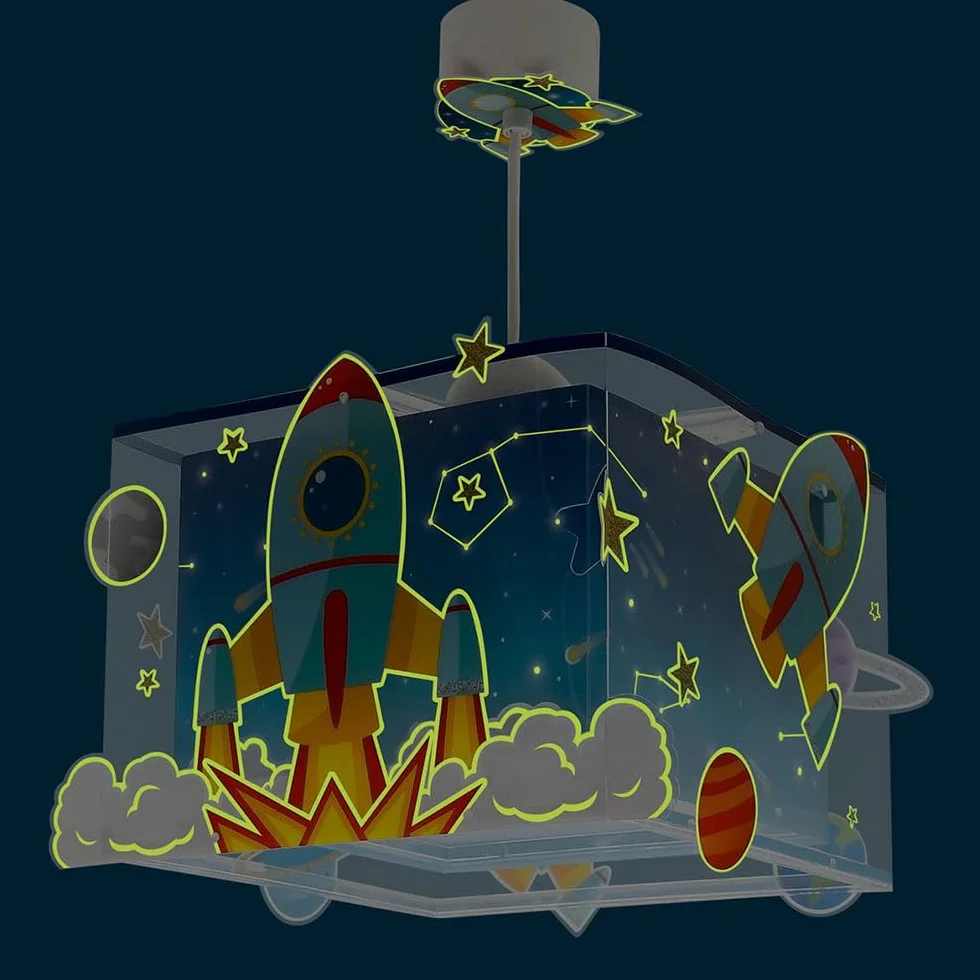 Dalber Children's Pendant Light Rocket Room Rocket Solar System