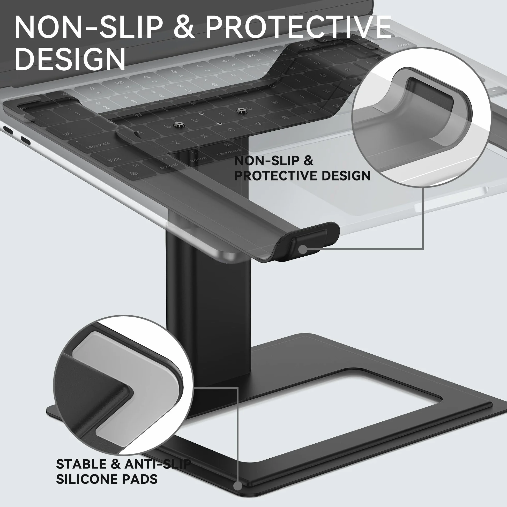 SOUNDANCE Regulowany stojak na laptopa na biurko ergonomiczny 10-17,3 cala czarny