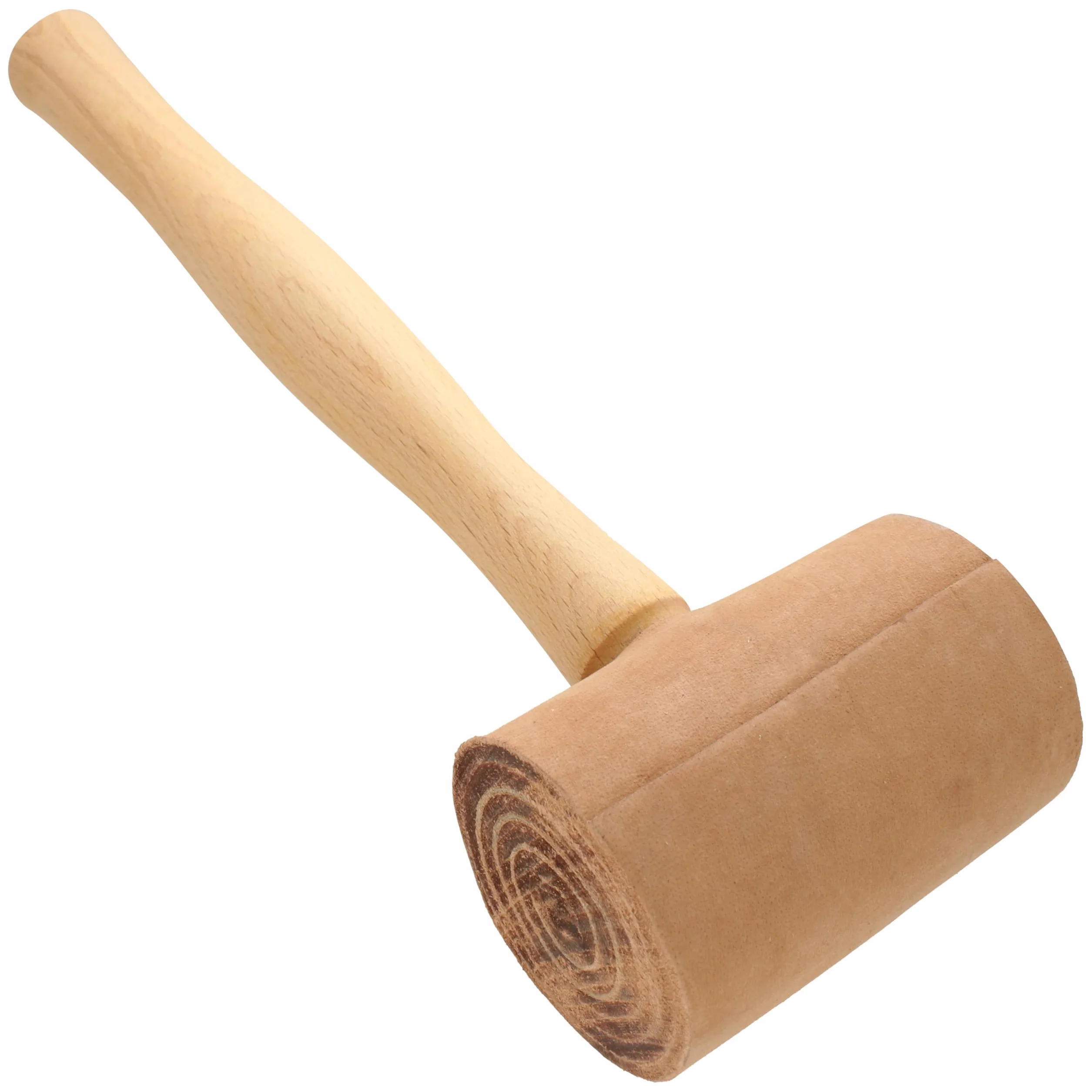 The Beadsmith Młotek do surowej skóry – 100% naturalne narzędzie rzemieślnicze z głową surowej skóry o średnicy 5 cm i uchwytem hikory, zapobiega marszczeniu i zadrapaniom metalu, nadaje się do