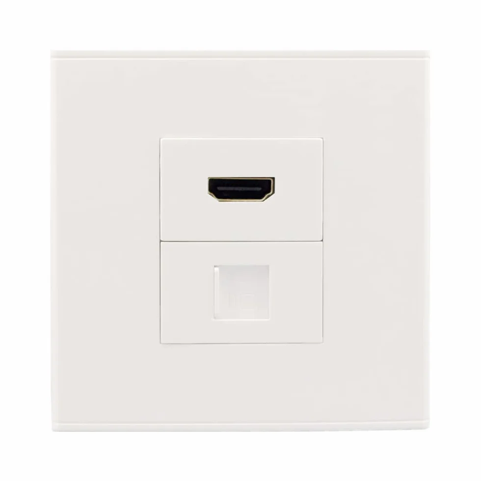 Gniazdo sieciowe CAT6 Gigabit Ethernet RJ45 LAN 86x86 mm czarne