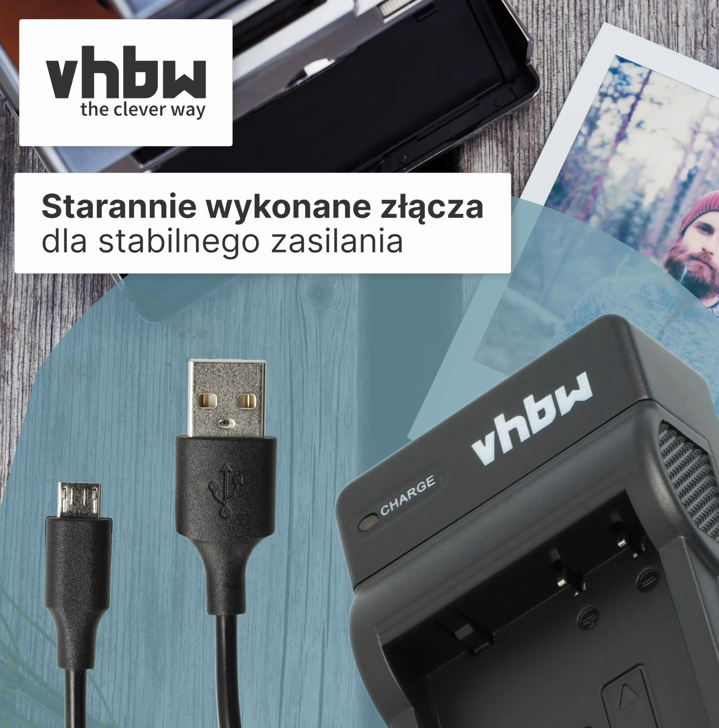 vhbw Ładowarka USB kompatybilna z aparatem Nikon CoolPix S200, S220, S225, S230, S3000, S4000, S500, S510, S5100, S570, S60, S600, S700, S80