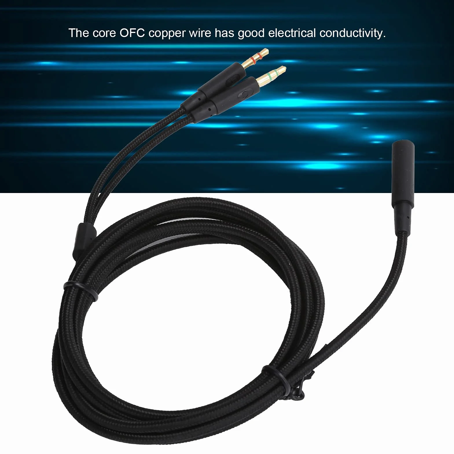 Przedłużacz Audio, Adapter 2w 1 Kabel Audio do Słuchawek 2M Kabel Audio Pasuje do Cloud Stinger/Cloud Mix/Cloud Alpha