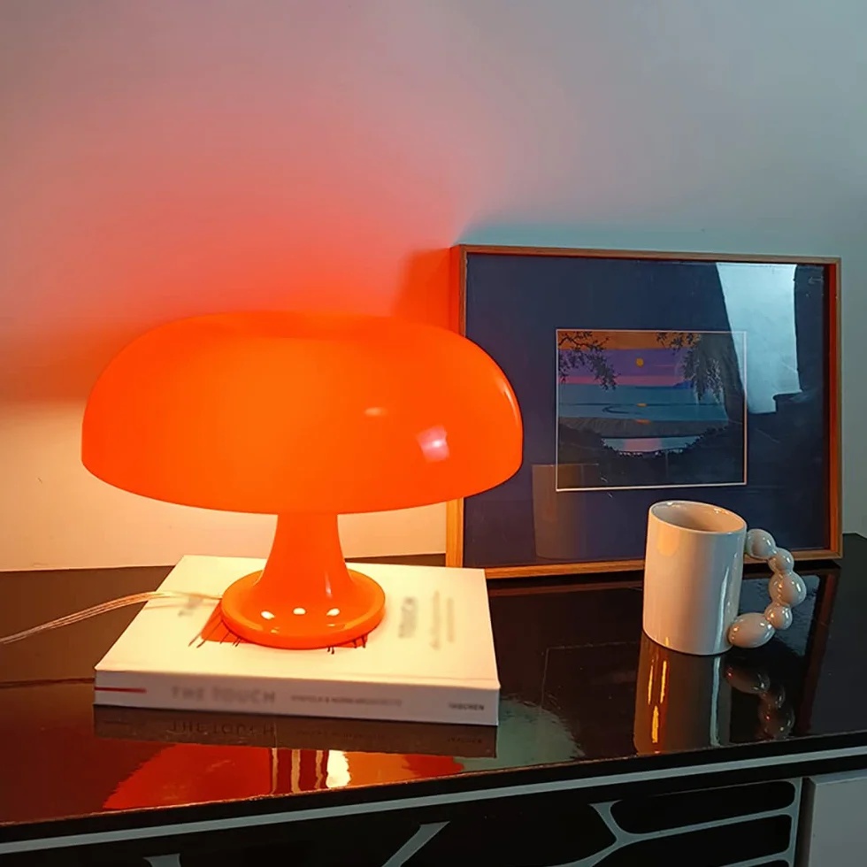 Lampa Spotaxe Champignon Orange, lampy LED, trwałe, bezpieczne i przyjazne dla środowiska, do dekoracji wnętrz, studia, sypialni, jako prezent, ciepła dioda świecąca w zestawie