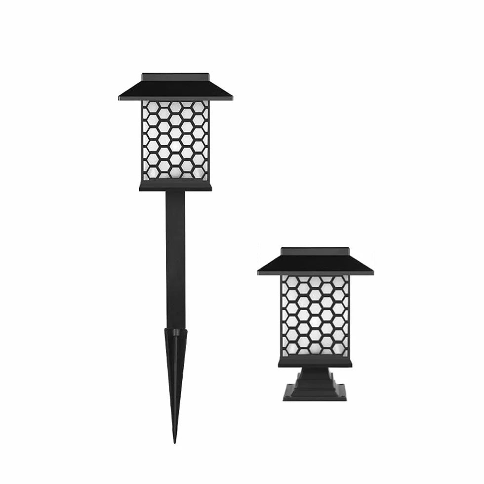 Słupkowa lampa zewnętrzna, solarna latarnia trawnikowa, solarna lampa stołowa, kolumna, wodoodporne oświetlenie słupowe IP65, nowoczesne lampy słupkowe, lampa ogrodowa do krajobrazu, l