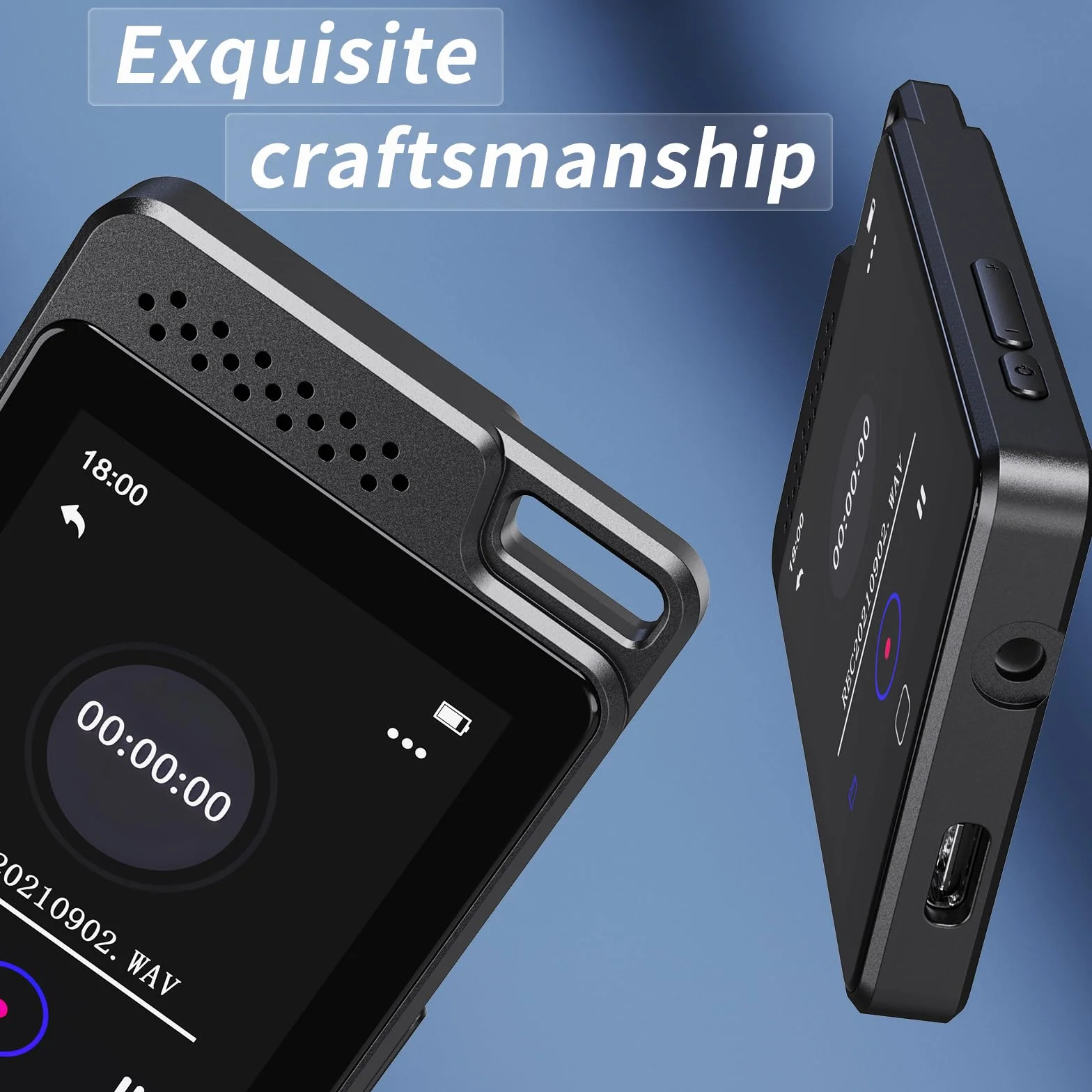 Odtwarzacz MP3 64 GB Bluetooth 5.3 ekran dotykowy 2,4" metalowy przenośny radio FM