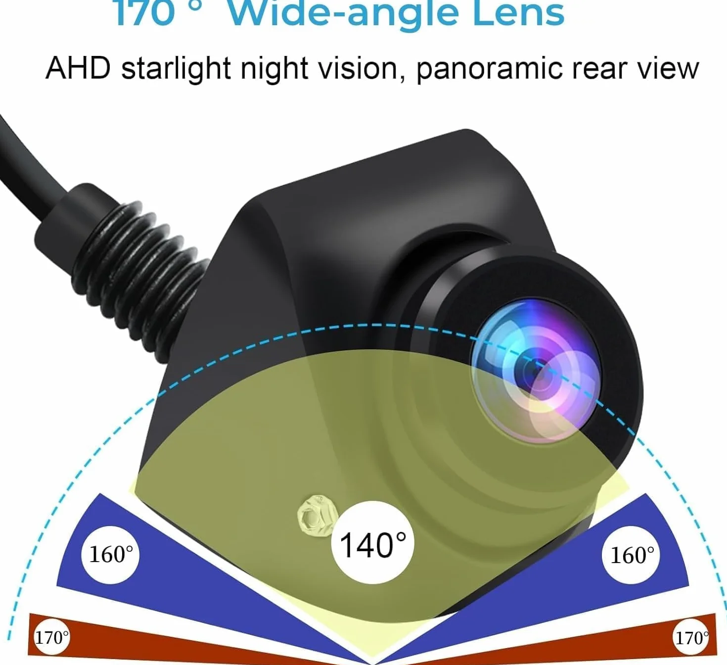 OBEST Samochodowa kamera cofania 1080P Night Vision, AHD/CVBS metalowa kamera cofania/widok z boku, obrót o 360°, szeroki kąt 170°, do samochodu/przyczepy kempingowej/ciężarówek/vana 12V-24V