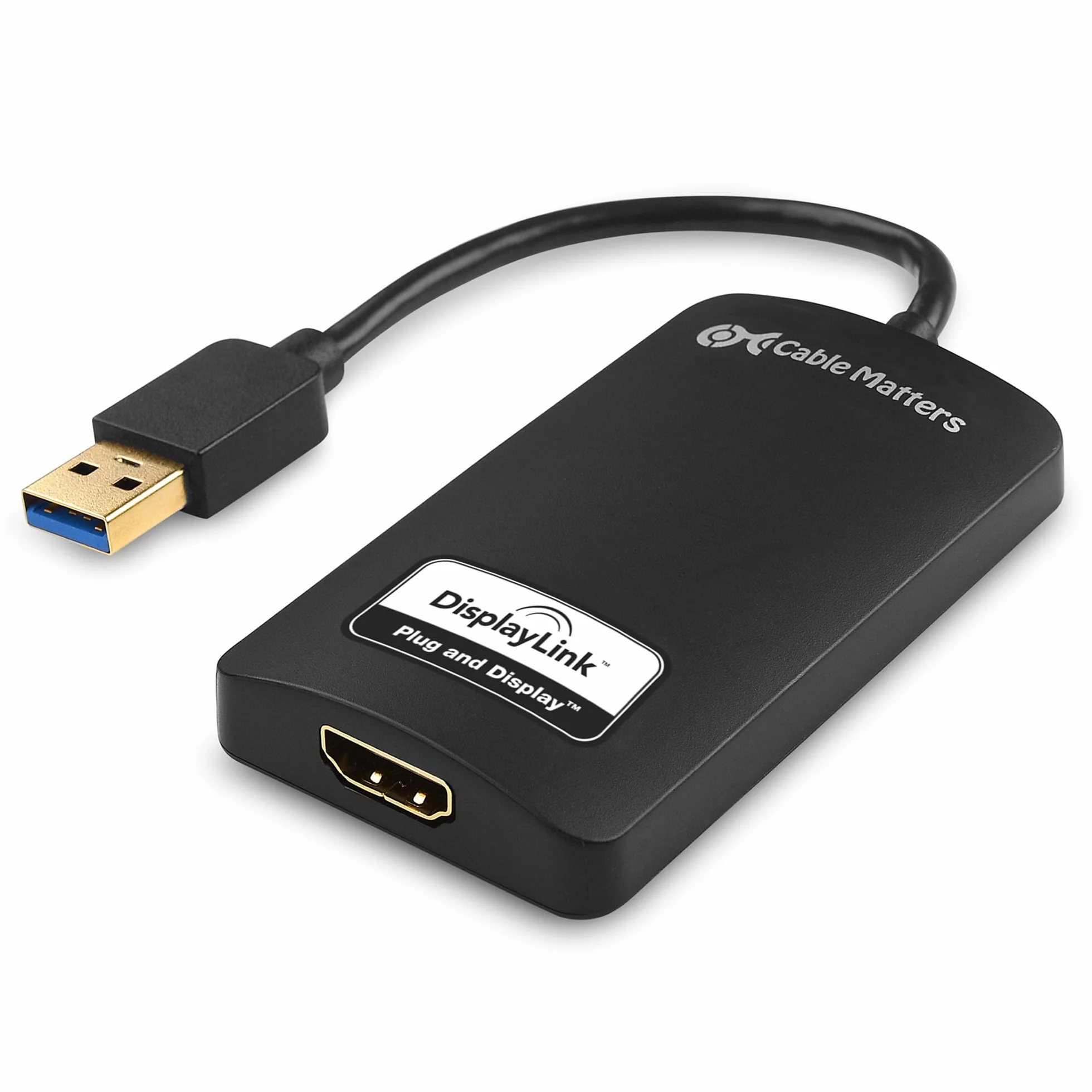 Cable Matters SuperSpeed ​​Adapter USB 3.0 do HDMI (adapter USB do HDMI) dla Windows do 1440p w kolorze czarnym
