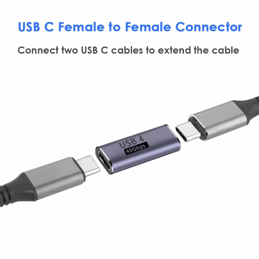 Adapter USB C do gniazda, przedłużacz USB typu C, 40 Gbit/s, 100 W, 8K/60 Hz, Thunderbolt 4/3