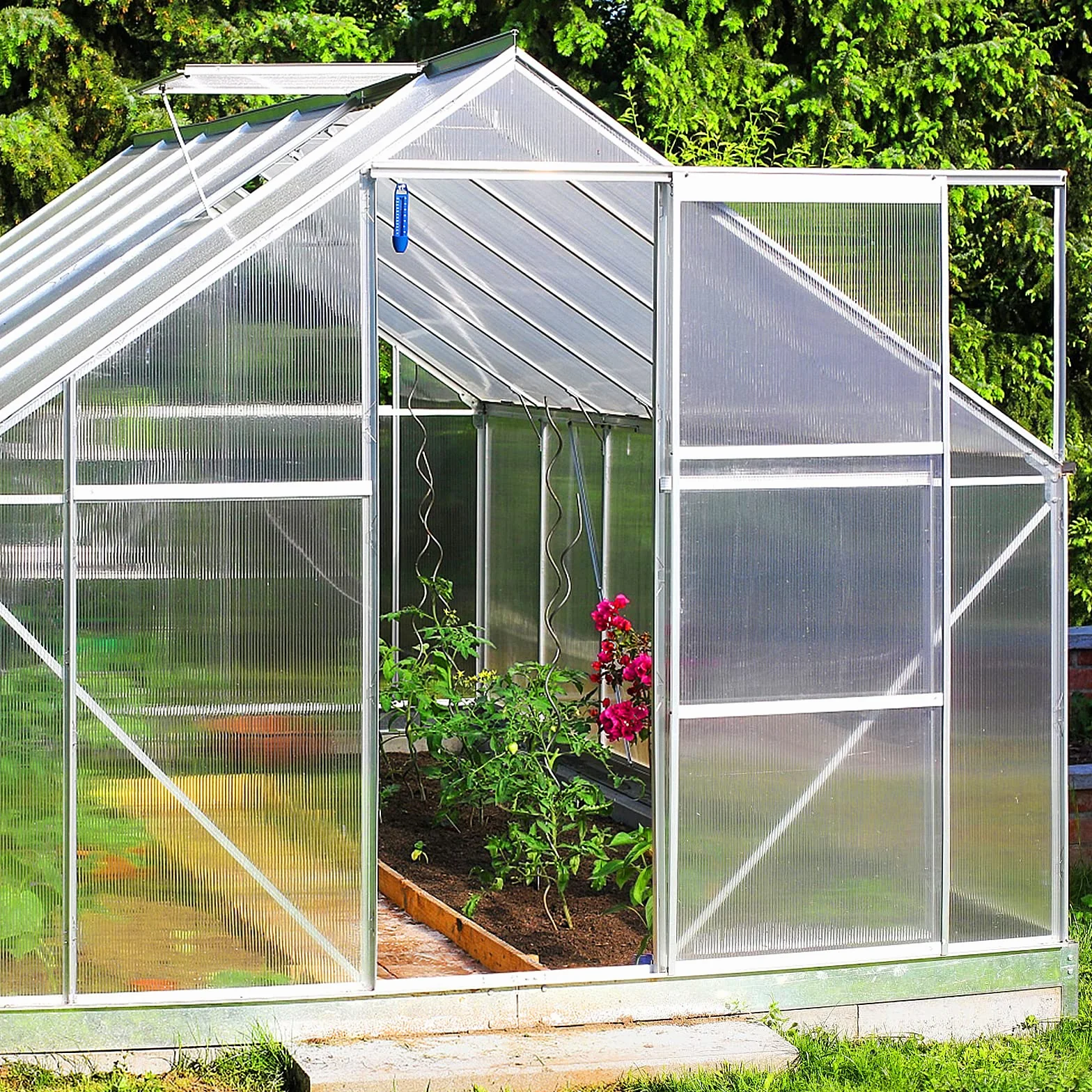 Aufun Poliwęglanowe przezroczyste płyty komorowe do szklarni, płyty ścienne, płyty szklarniowe, 14 sztuk, 605 x 1210 x 4 mm, 10,25 m²