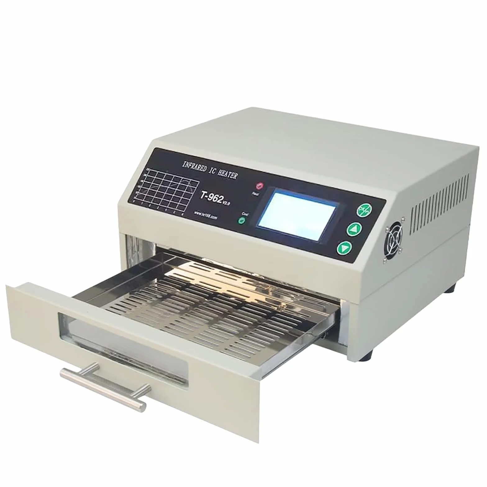 Stacja lutownicza 800 W, piekarnik wstępny z 8 profilami temperatury, T962-V2.0, czas cyklu 1-8 minut, 220 V, 7,1 x 9,2 cala do naprawy układu scalonego