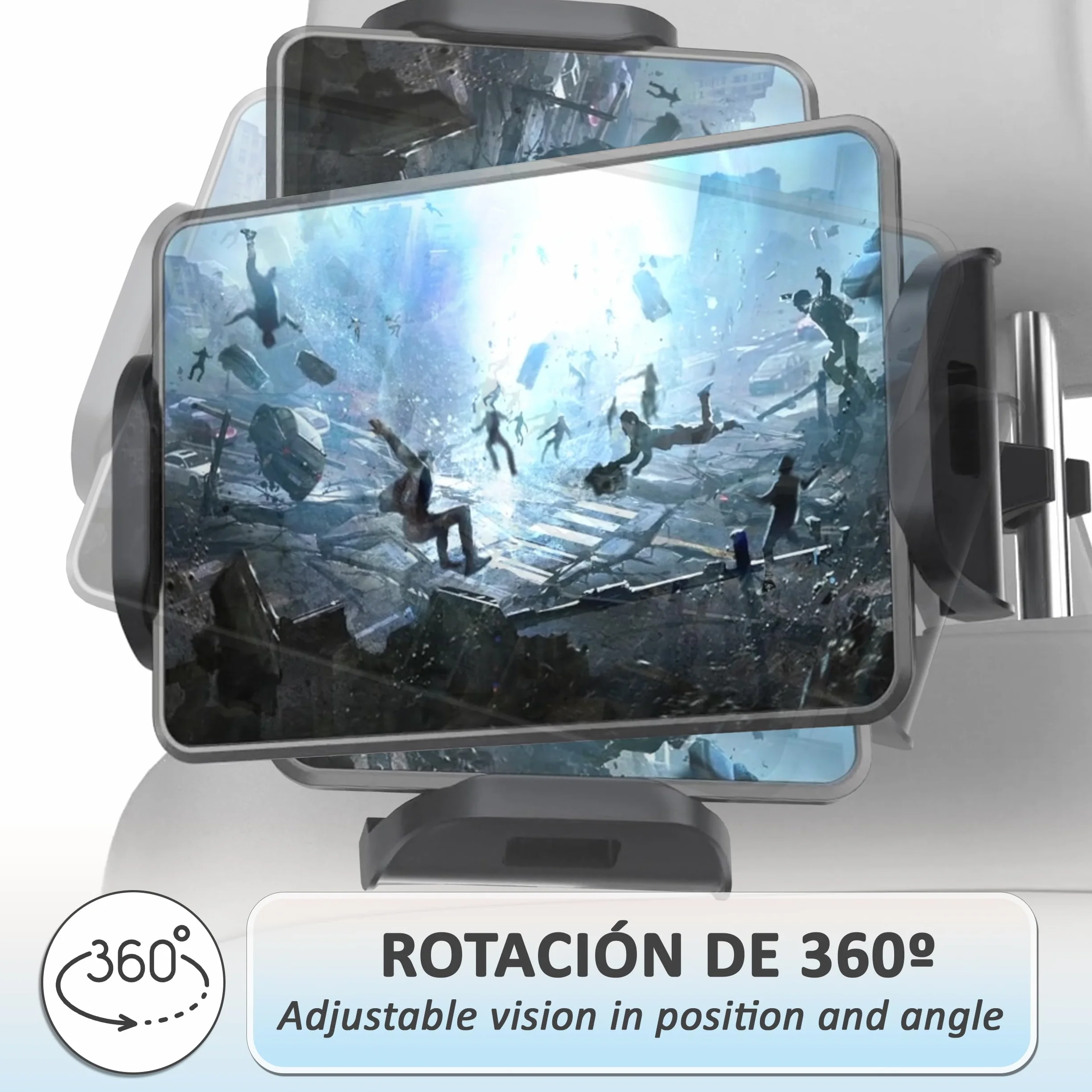 Uchwyt na tablet samochodowy regulowany obrót 360° kompatybilny 7-12"