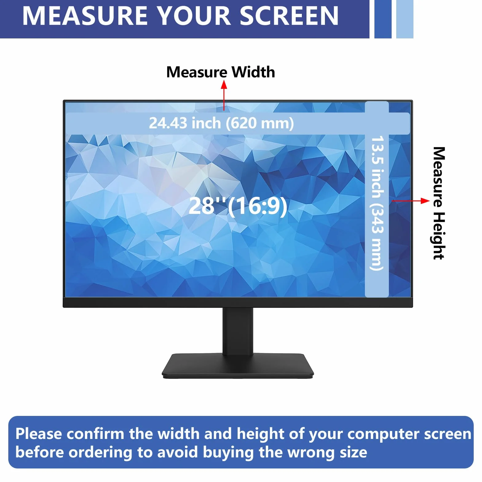 Osłona ekranu blokująca niebieskie światło 61 cm antyodblaskowa filtr do monitora 71.1