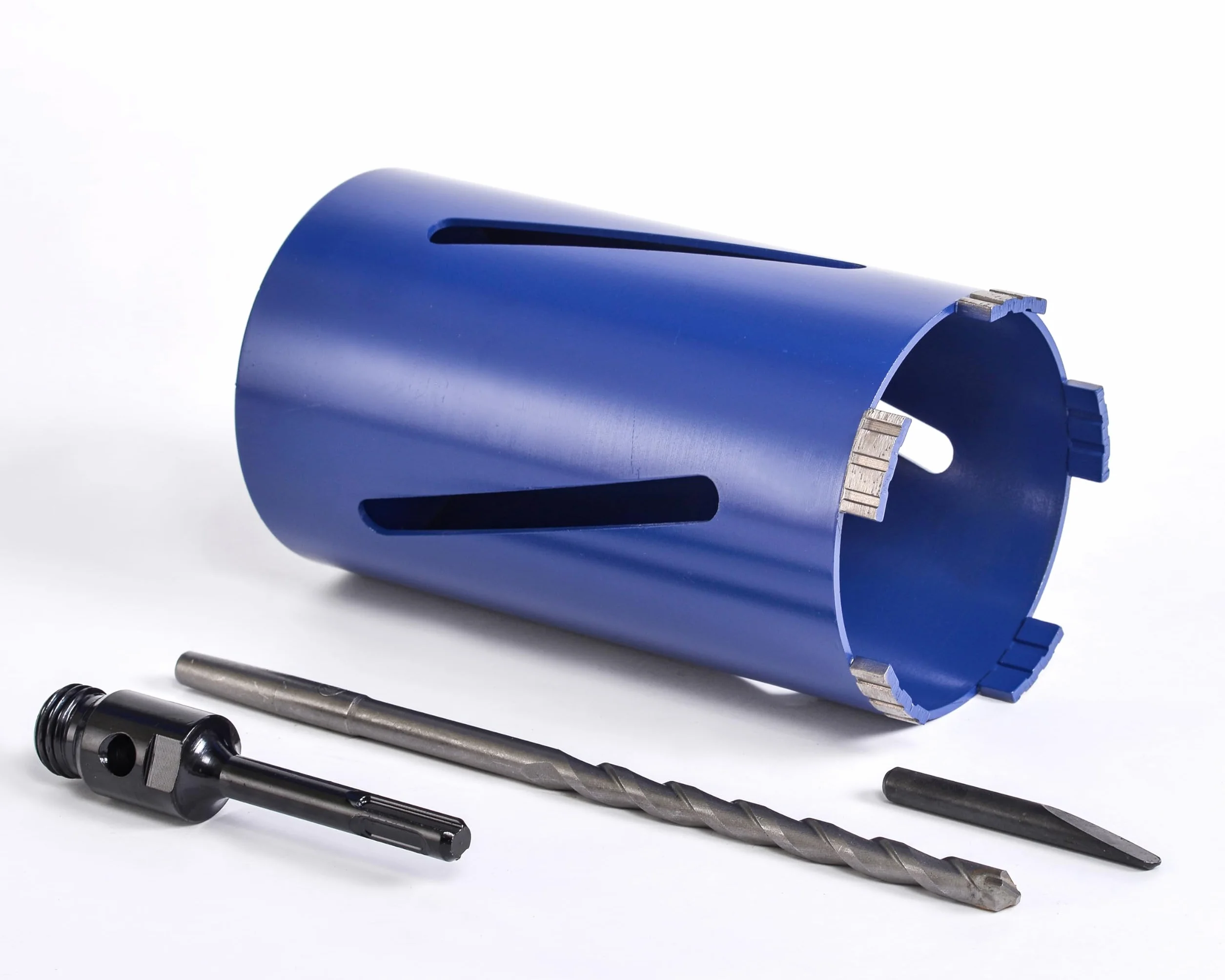 SDS PLUS diamentowa koronka wiertnicza 32-150 mm, zestaw z adapterem o długości 200 mm, łącznie z wiertłem (SDS PLUS Ø 110 mm x dł. 200 mm)