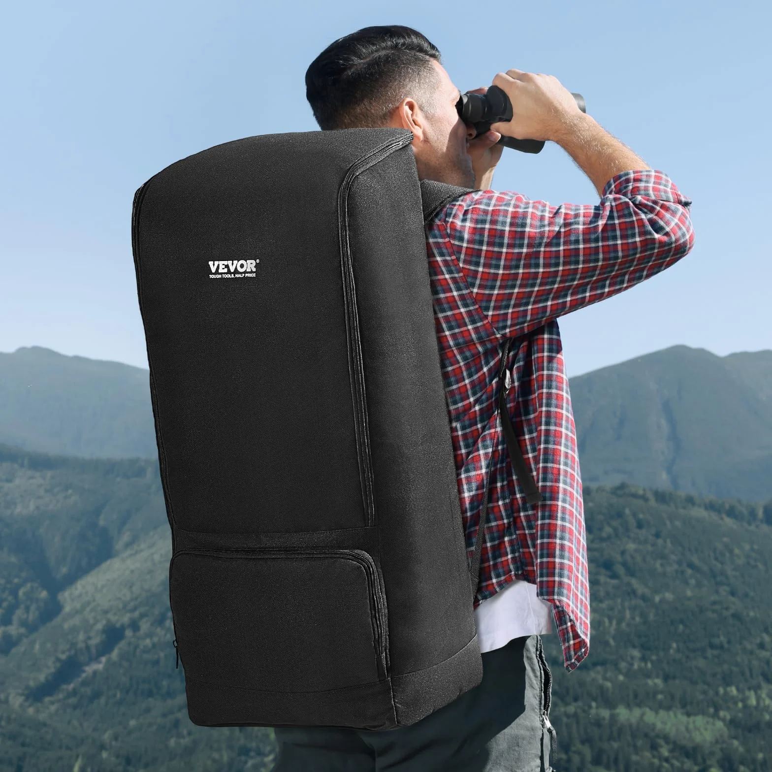 VEVOR Etui na teleskop 760 x 330 x 260 mm, torba do przechowywania teleskopu z paskiem bezpieczeństwa, kieszeń na ramię, czarny