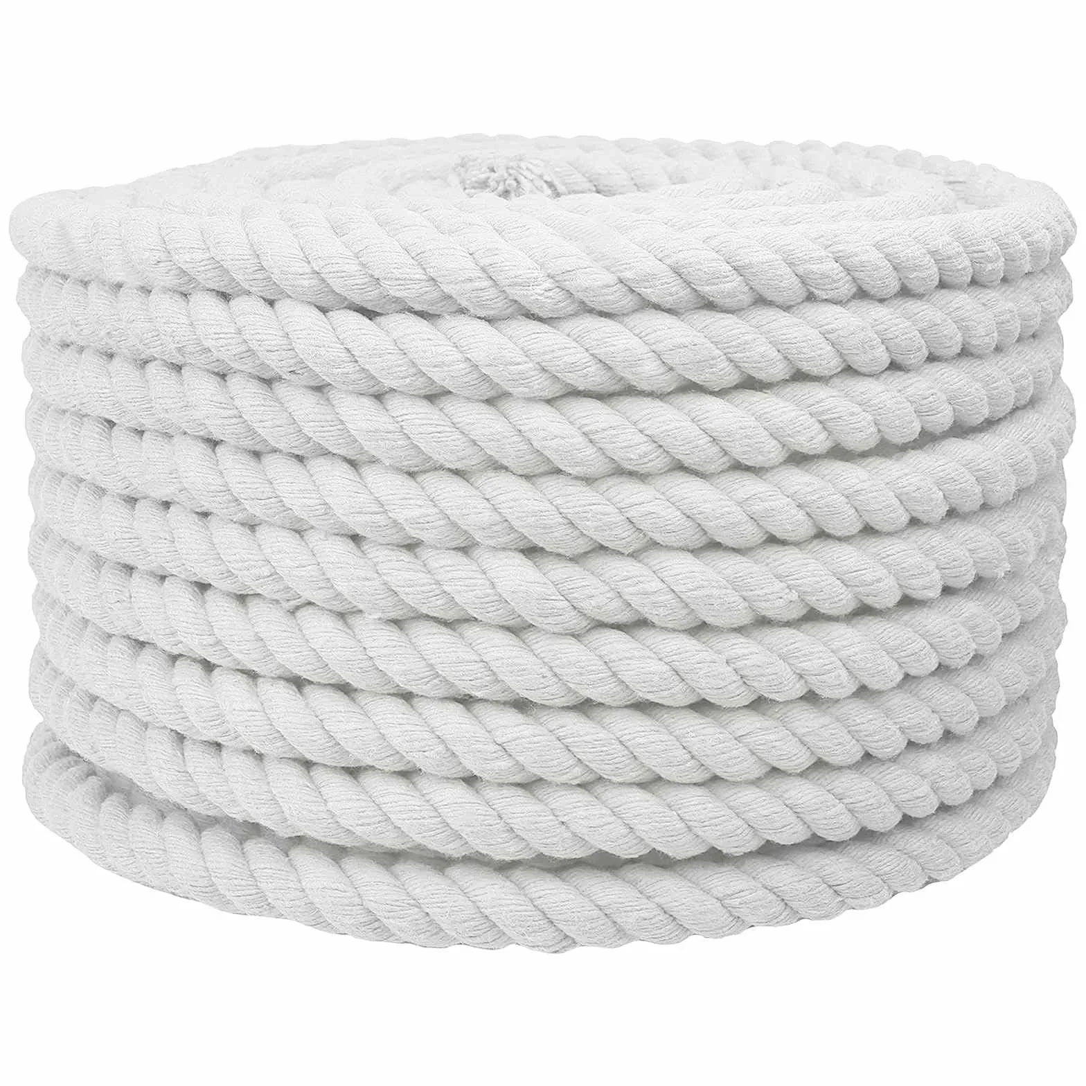 Linka bawełniana, biała, 2 x 2 cm, 100 m, 3-warstwowa, trwała, elastyczna, do ogrodu, na kemping, warsztat, do mocowania i kreatywnych projektów