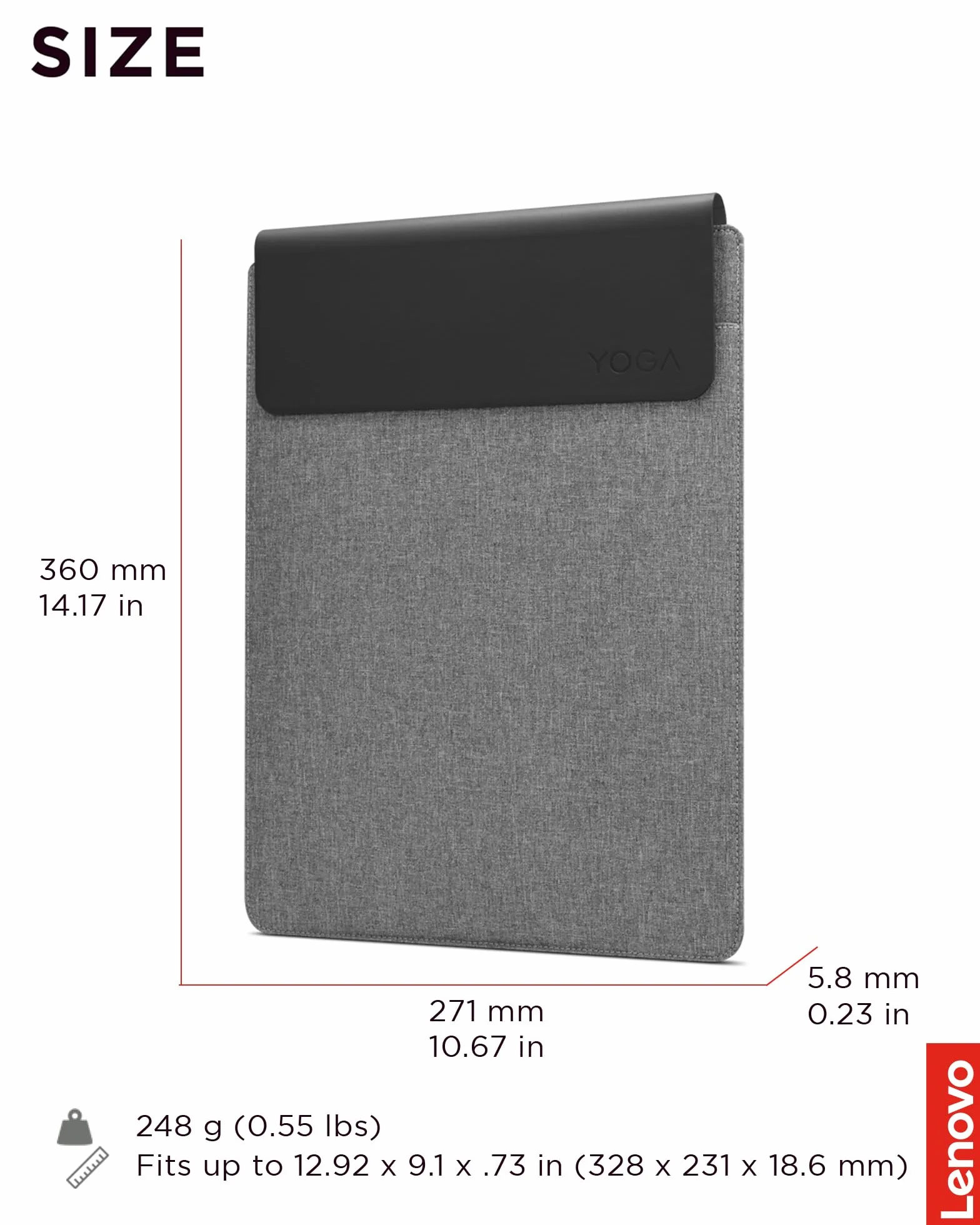 Lenovo Yoga pokrowiec na laptopa 14,5 cala magnetyczny szary