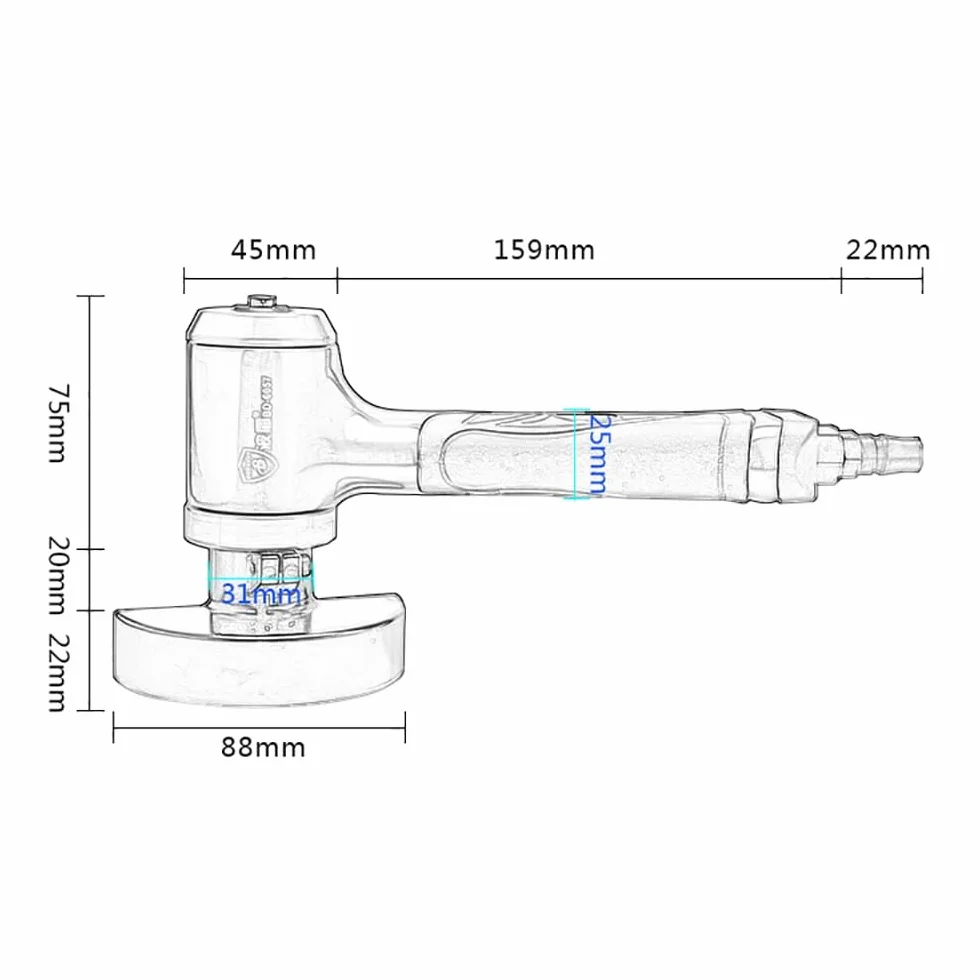 Pneumatyczna maszyna tnąca do metalu 75 mm, szlifierka kątowa 75 mm, szlifierka kątowa 14000 obr./min 90 psi