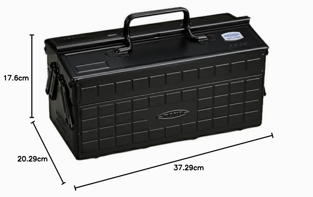 Toyo ST-350BK Color 2-poziomowa skrzynka na narzędzia, czarna