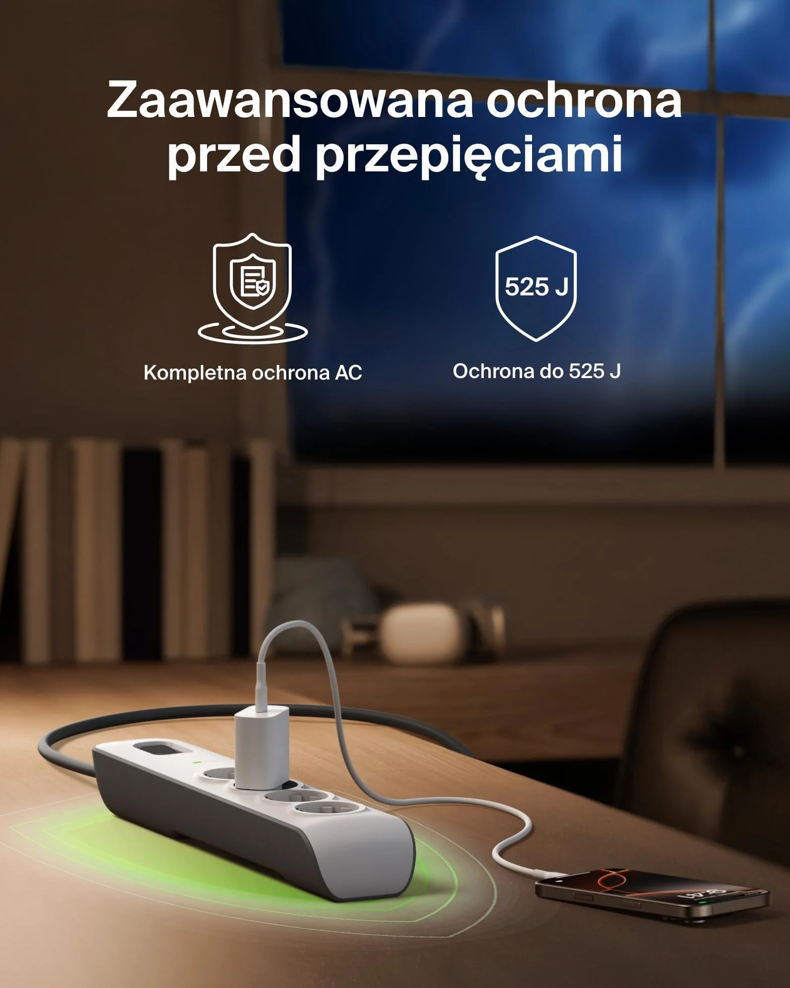 Belkin Listwa Zasilająca, Biały/Szary, 4 Gniazda
