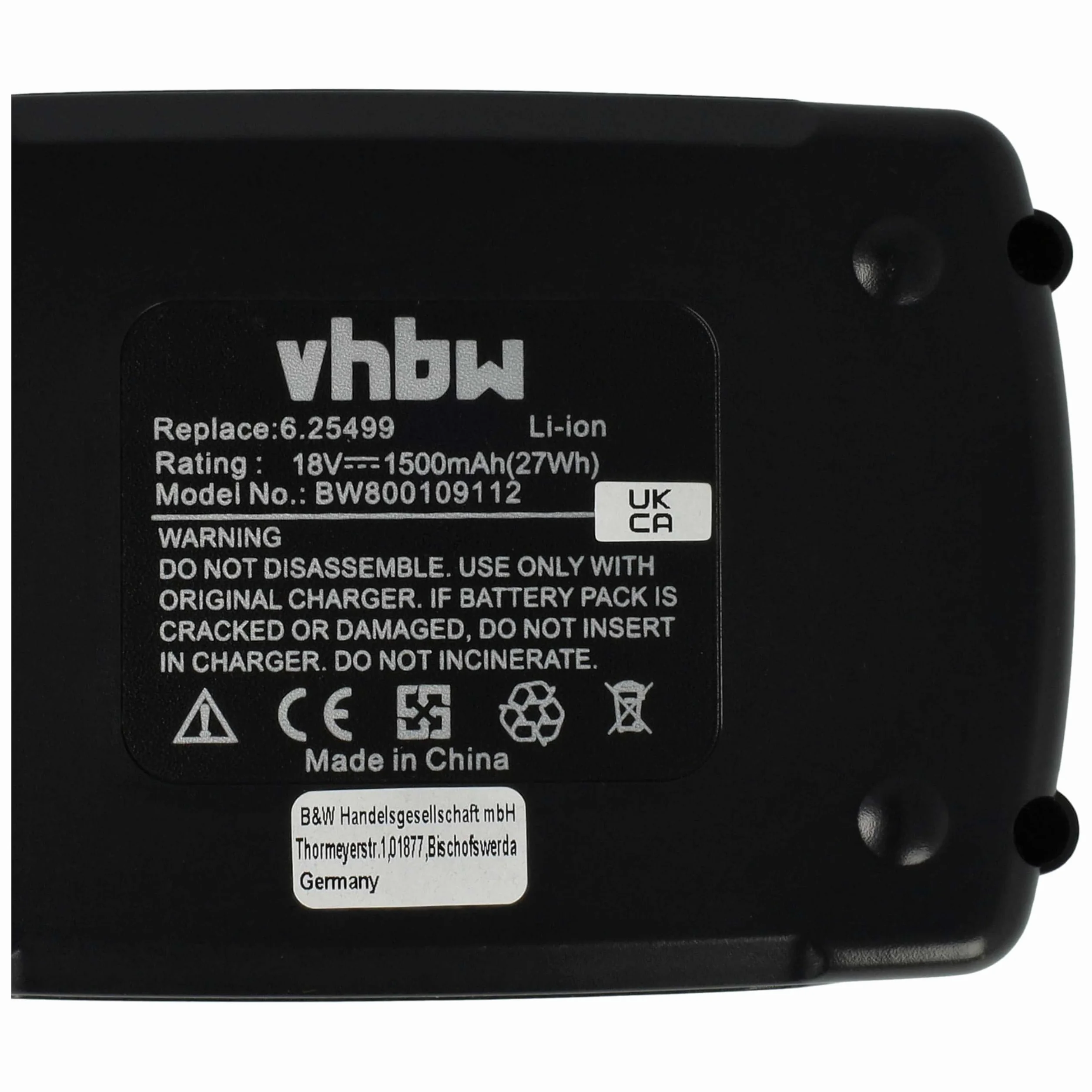 vhbw 2 x akumulator kompatybilny z Eibenstock EPG 300, EPG 300 A, EPG 400, narzędzie do mocowania nitów zrywalnych (1500 mAh, litowo-jonowy, 18 V)