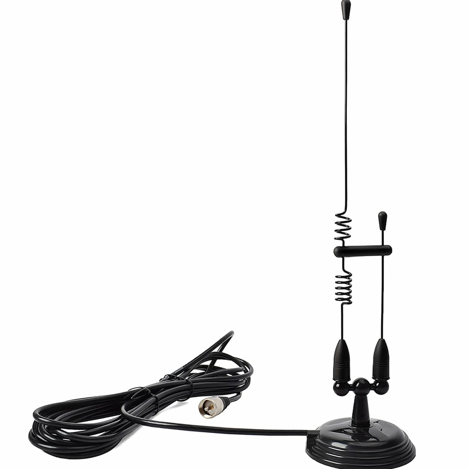 HYS Amatorska antena radiowa 2 m / 70 cm VHF/UHF mocna magnetyczna antena bazowa 4 m RG-58 kabel ze złączem PL259 MS10