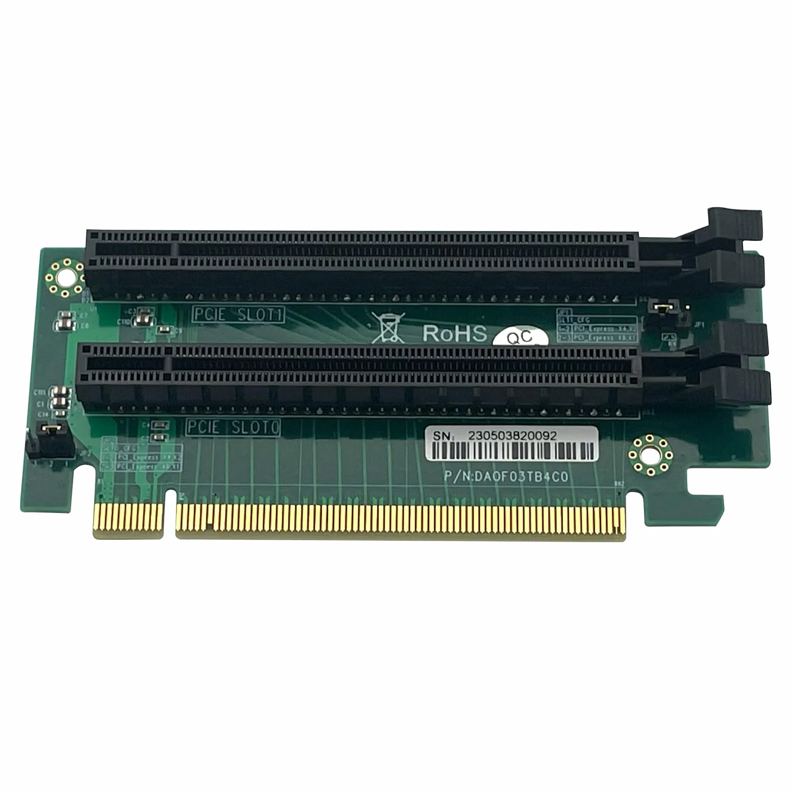 PCI-Express 16x Riser Card 2 Slot 270-Degree R-Angle Riser Adapter Card for 1U 2U, Requires Motherboard BIOS Support for Bifurcation, RS44SR-2(210)