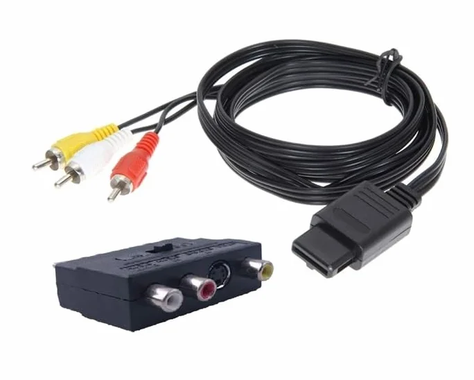 Zestaw kabli do Super Nintendo SNES kabel zasilający + TV Scart 3-cinch