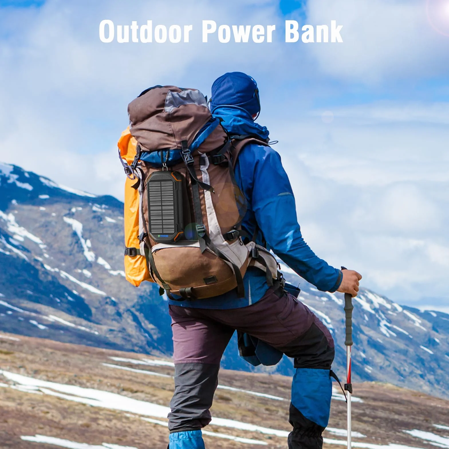 Power Bank Solar 26800 mAh USB-C 15 W Szybkie Ładowanie 4 Wyjścia Latarka