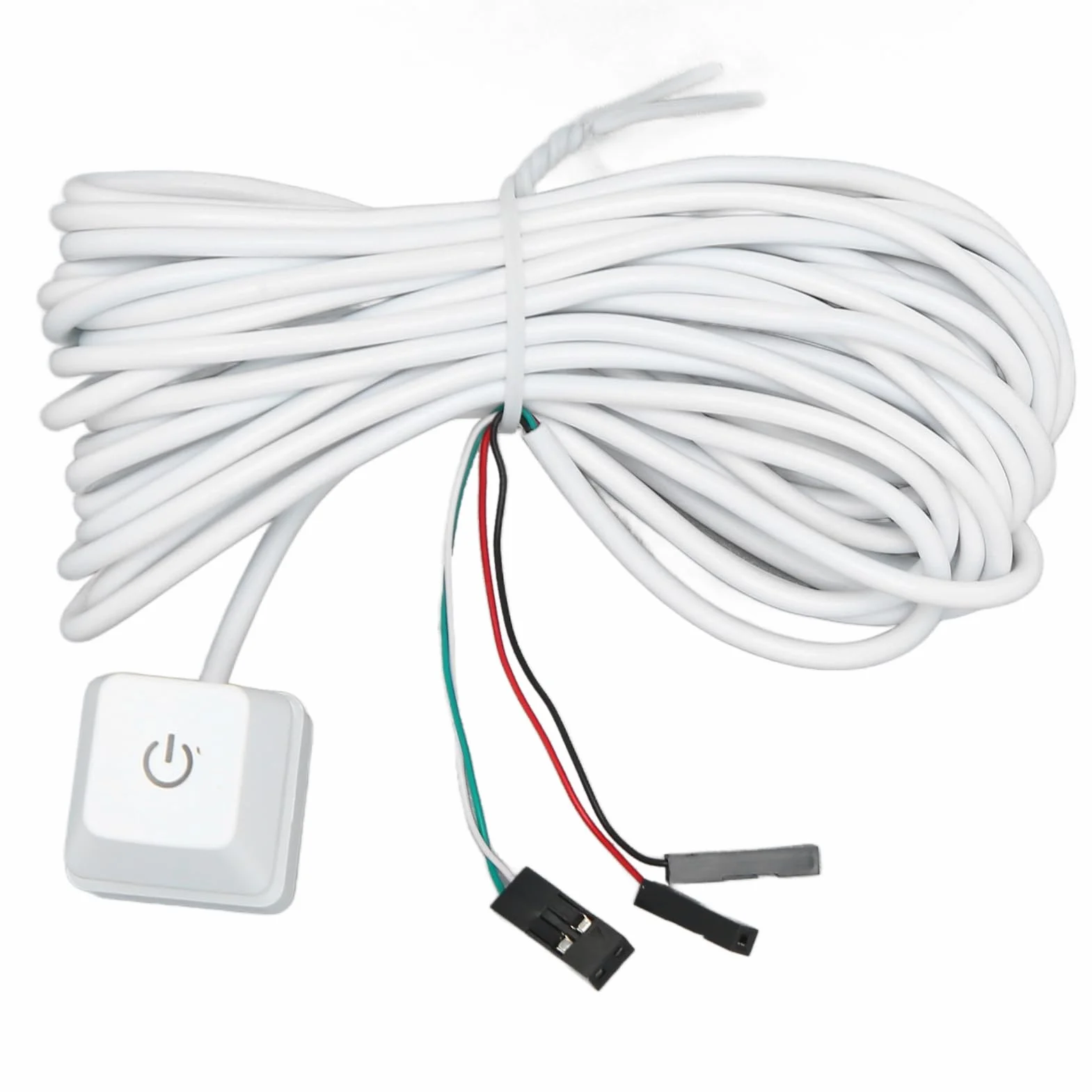 Przełącznik Zasilania Komputera PC, Biały Klucz Mechaniczny Zewnętrzny Wyłącznik Zasilania Komputera PC z Podświetleniem, Niebieski Przełącznik, Plug and Play, do Gier (zielone
