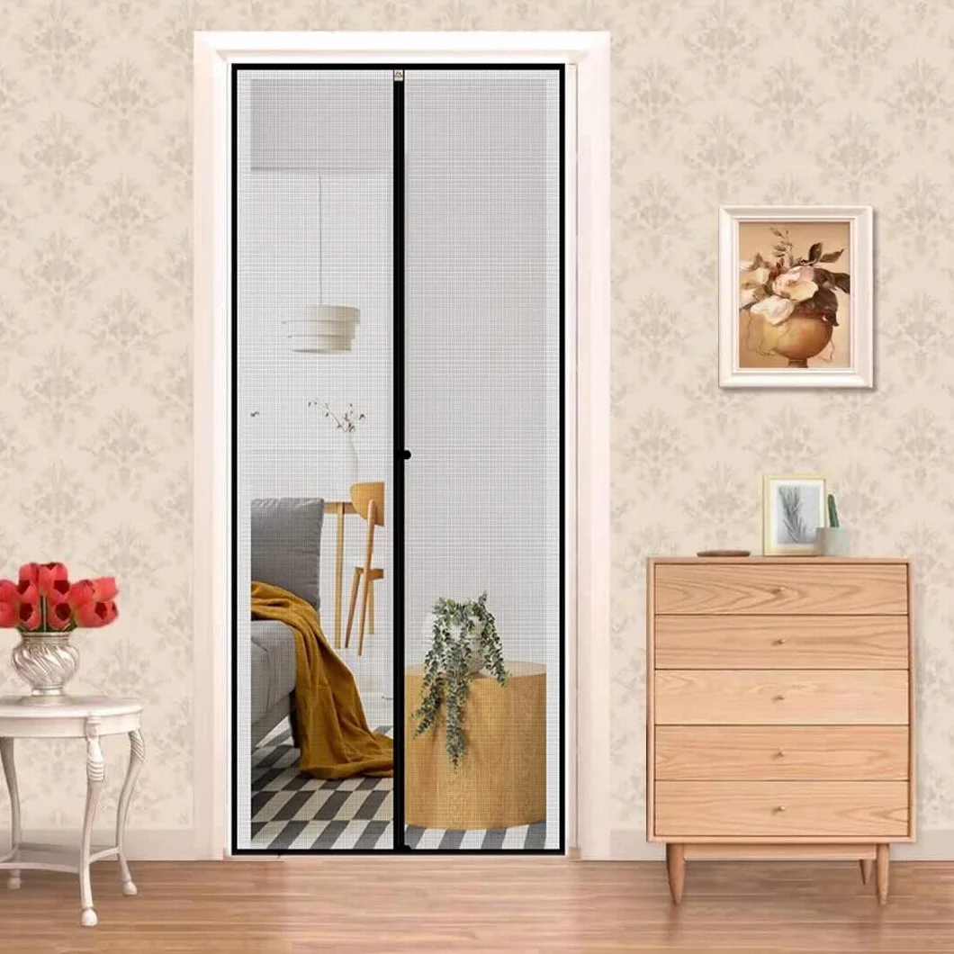 Panngu Magnetyczne moskitiery do drzwi okiennych 80 x 190 cm, magnetyczna moskitiera do drzwi okiennych 2024 zaktualizowana wersja, zasłona z magnesami przeciw komarom, muchy owady - czarna