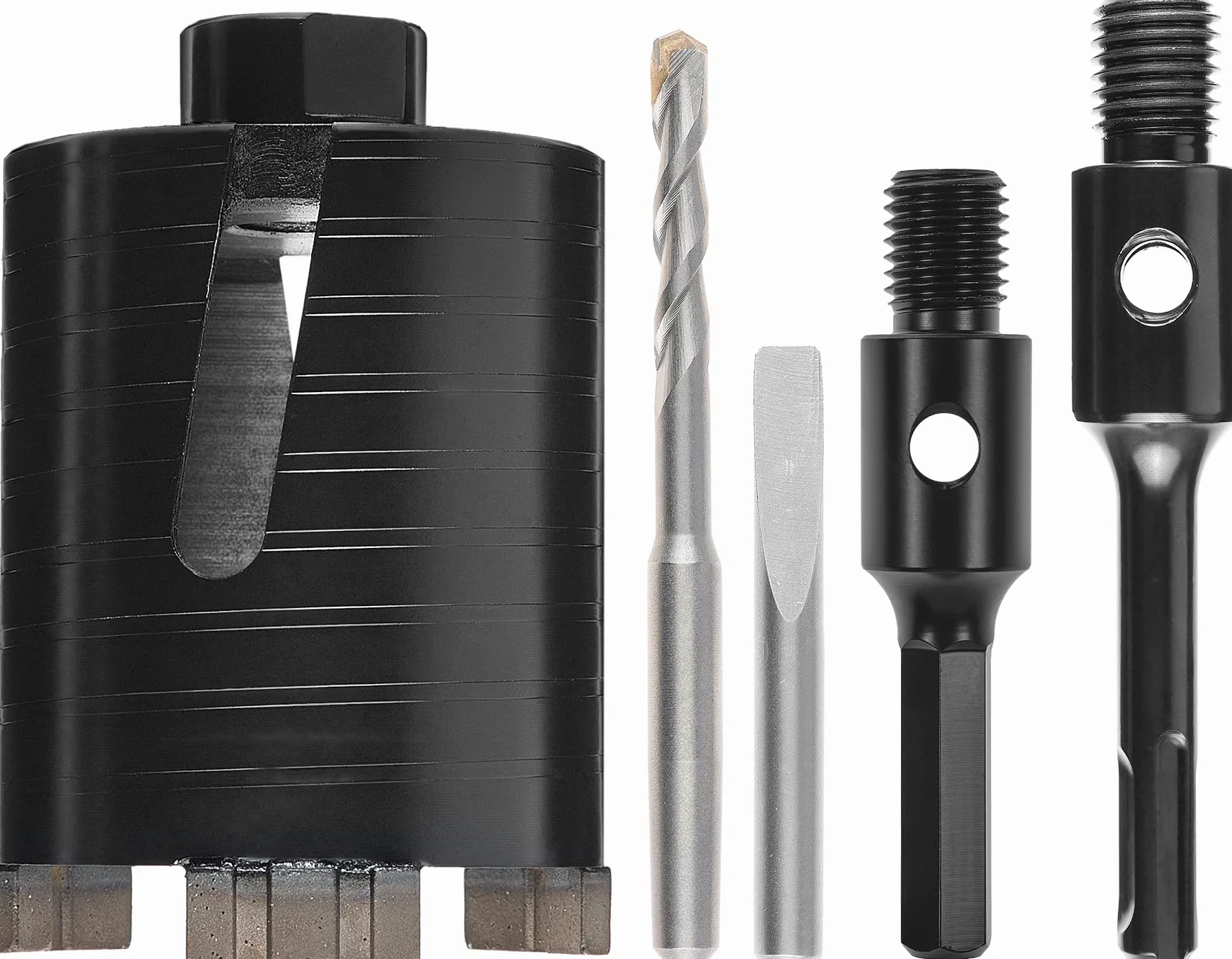 Oryginalny wiertło diamentowe Einhell Ø 68 mm (segmenty, wydajne usuwanie kurzu, adapter, precyzyjna prowadnica, mocowanie SDS-Plus)