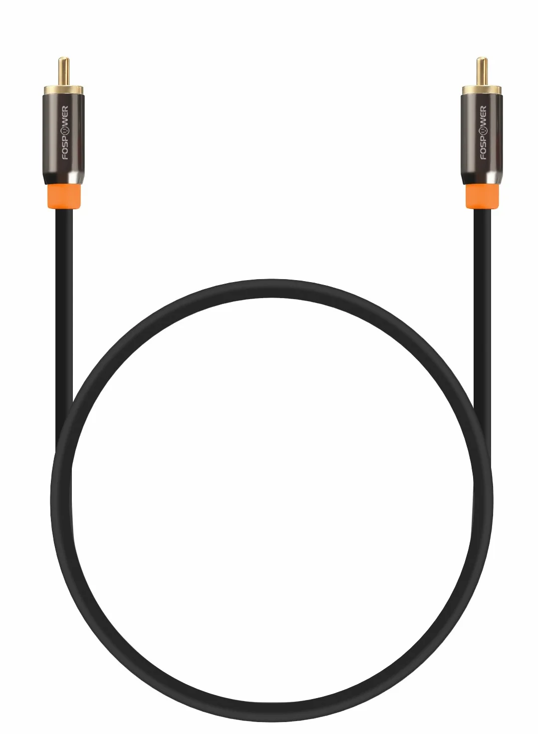 FosPower Cyfrowy kabel koncentryczny audio S/PDIF RCA męski na RCA męski 1,8 m pozłacany 24-karatowym złotem