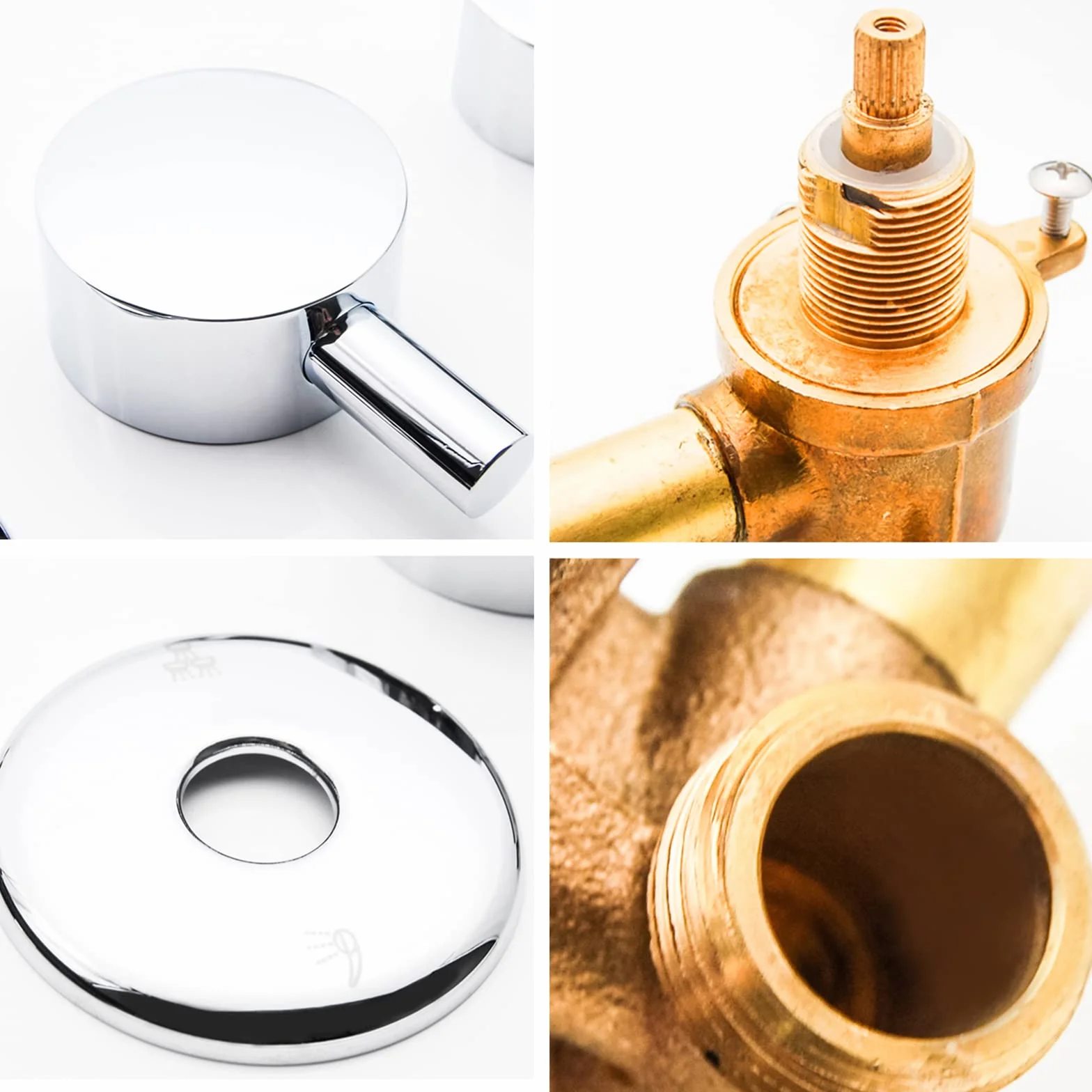 QHQQXN Mosiężna bateria prysznicowa 10/12,5 cm z gwintem wylotowym wody 2/3/4/5, podwójnym uchwytem, ​​wkładem ceramicznym, centralna odległość do kabiny łazienkowej