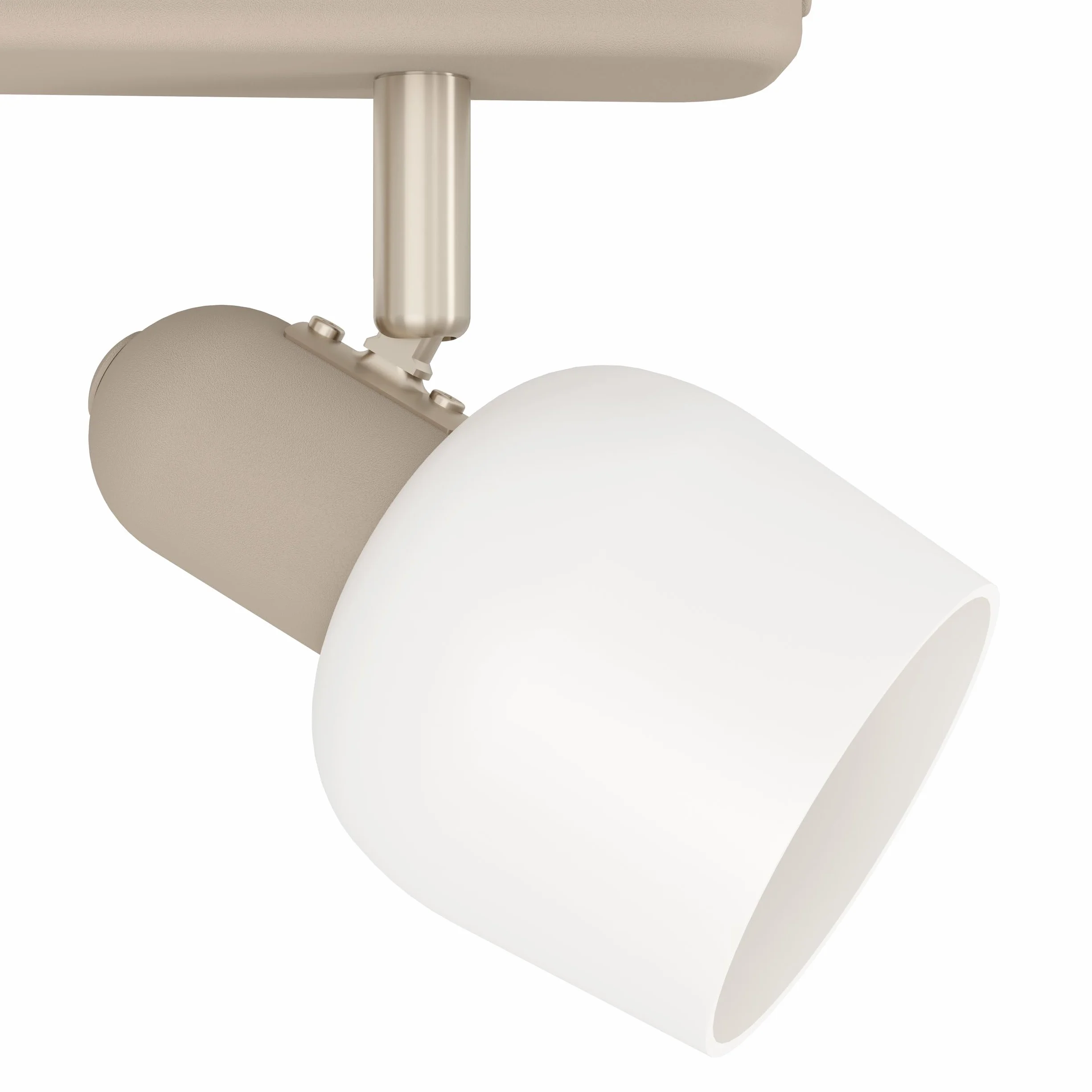 EGLO Corato 3-punktowa lampa sufitowa z obrotowymi reflektorami, z metalu w kolorze piaskowym i matowym niklowym, szkło w kolorze białym, lampa sufitowa z oprawą E14