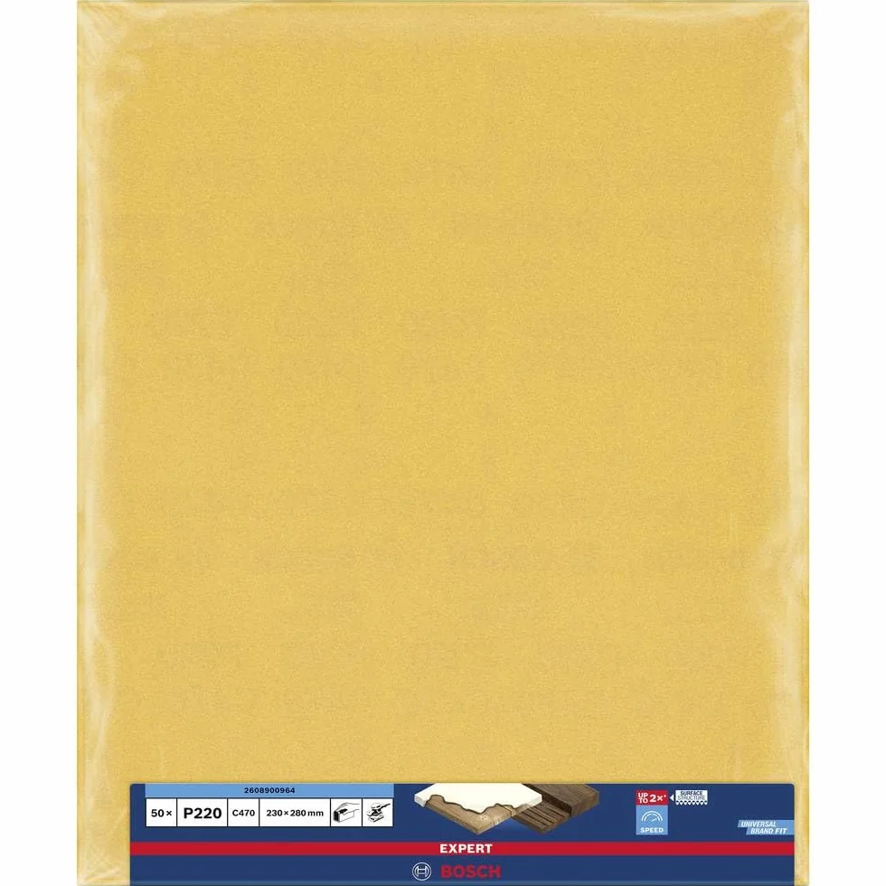 Bosch 1x Papier ścierny EXPERT C470 (do Farba na drewnie, Twarde drewno, Ø 230x280 mm, Ziarnistość 220, Professional Akcesoria Szlifowanie ręczne)