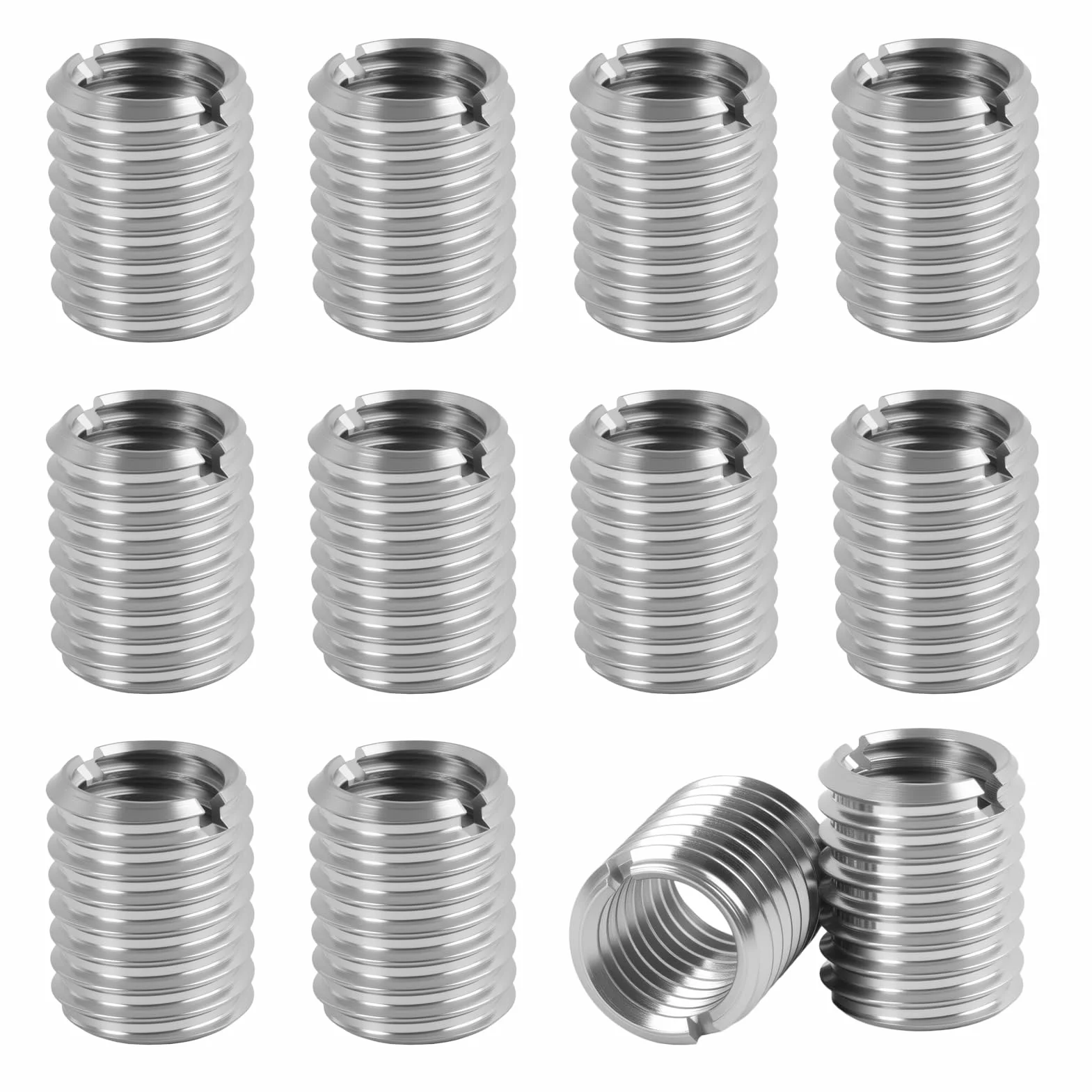 12 sztuk adapterów gwintowanych M12 na M10, zestaw tulejek gwintowanych ze stali nierdzewnej 15 mm, nakrętka gwintowana, nakrętka redukcyjna, gwint zewnętrzny, wkładka gwintowana M12 x M10 do