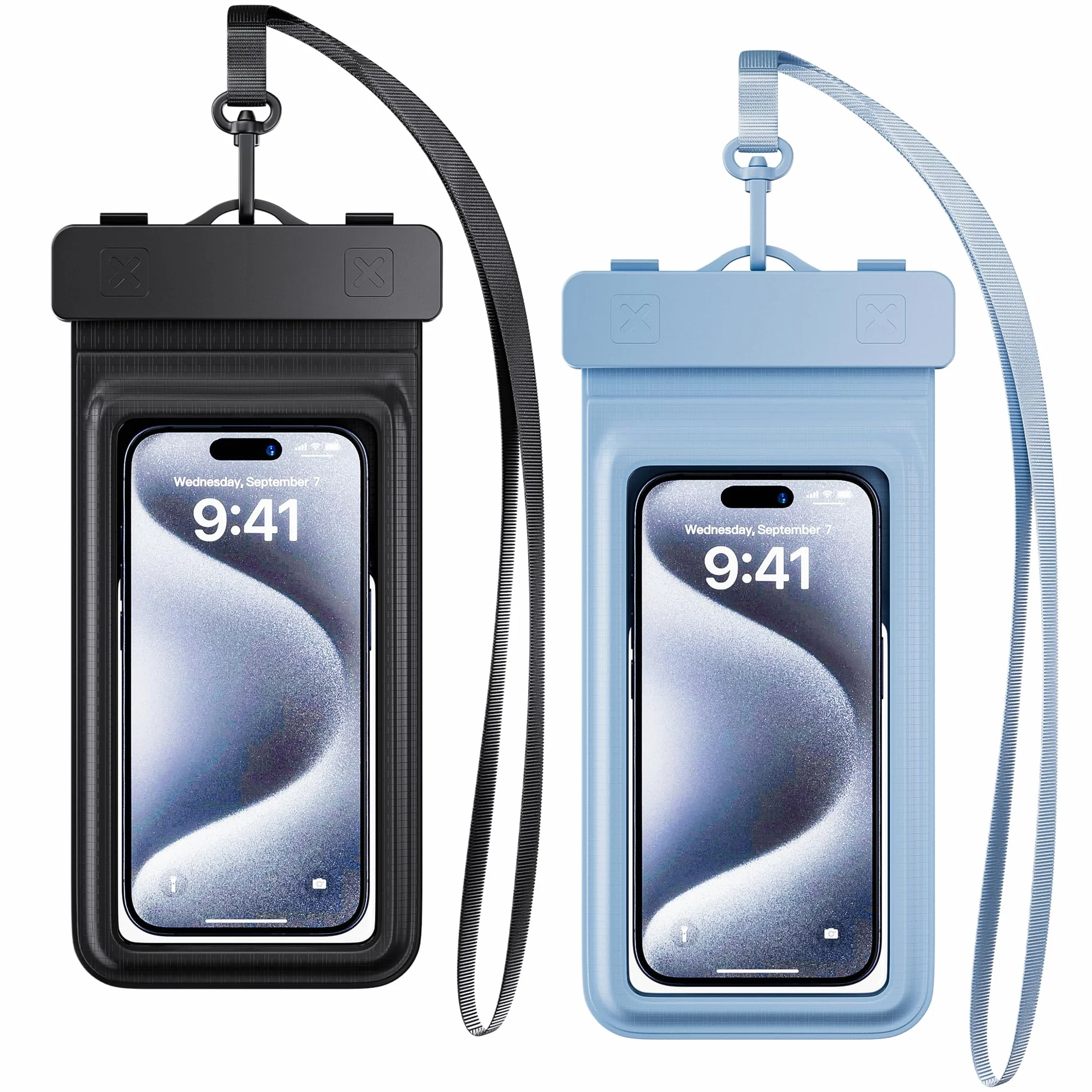 Etui na telefon komórkowy wodoodporne IPX8 2 sztuki do iPhone 15 14 13 12 11 Pro Max Plus Samsung Xiaomi 7 cali