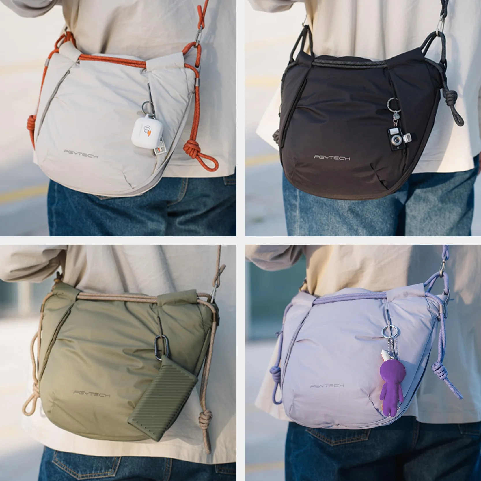 PGYTECH OneGo Rope Strap torba na aparat – wielofunkcyjna torba na ramię dla fotografów miejskich, kompaktowa torba na zdjęcia, kompatybilna z aparatami Sony/Canon/Nikon/aparatami bezlusterkowymi
