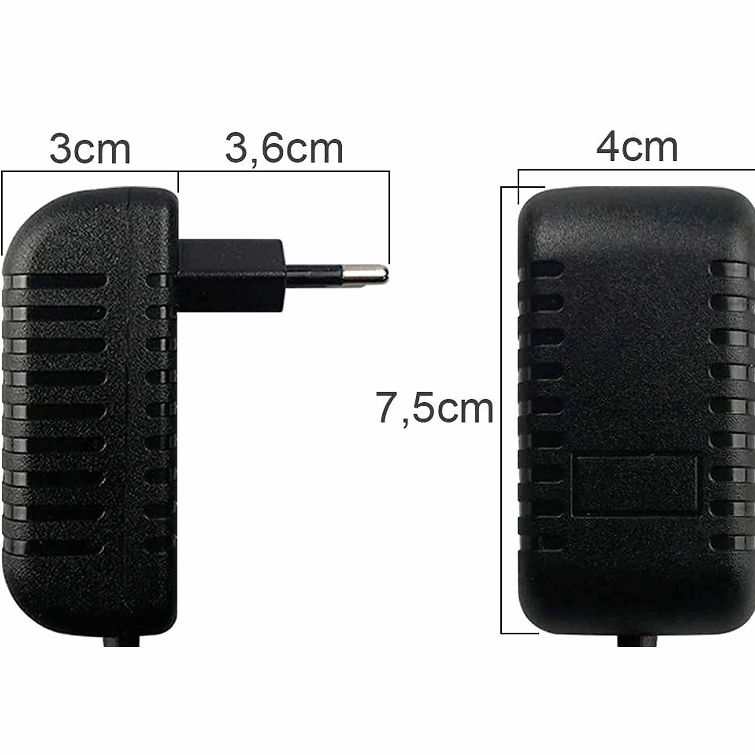 Retoo AC DC zasilacz sieciowy 2 A, 100-240 V uniwersalny adapter, wtyczka, zasilacz sieciowy, oryginalny kabel ACDC, adapter sieciowy z wtyczką DC 5,5 x 2,1 mm, do obudowy dysków twardych, czarny