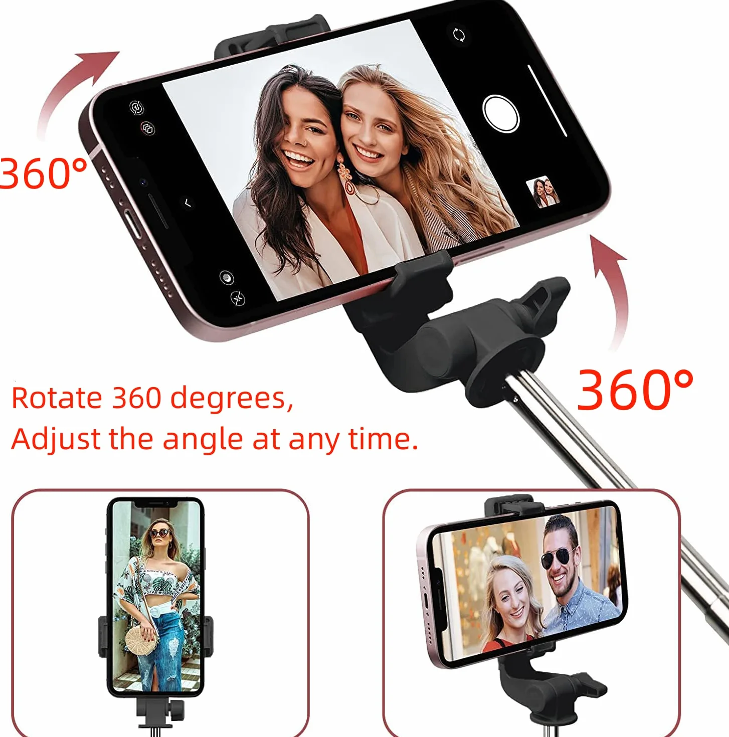 Bezprzewodowy Kij do Selfie Bluetooth Selfie Stick z Pilotem Zdalnego Sterowania, Składany Statyw