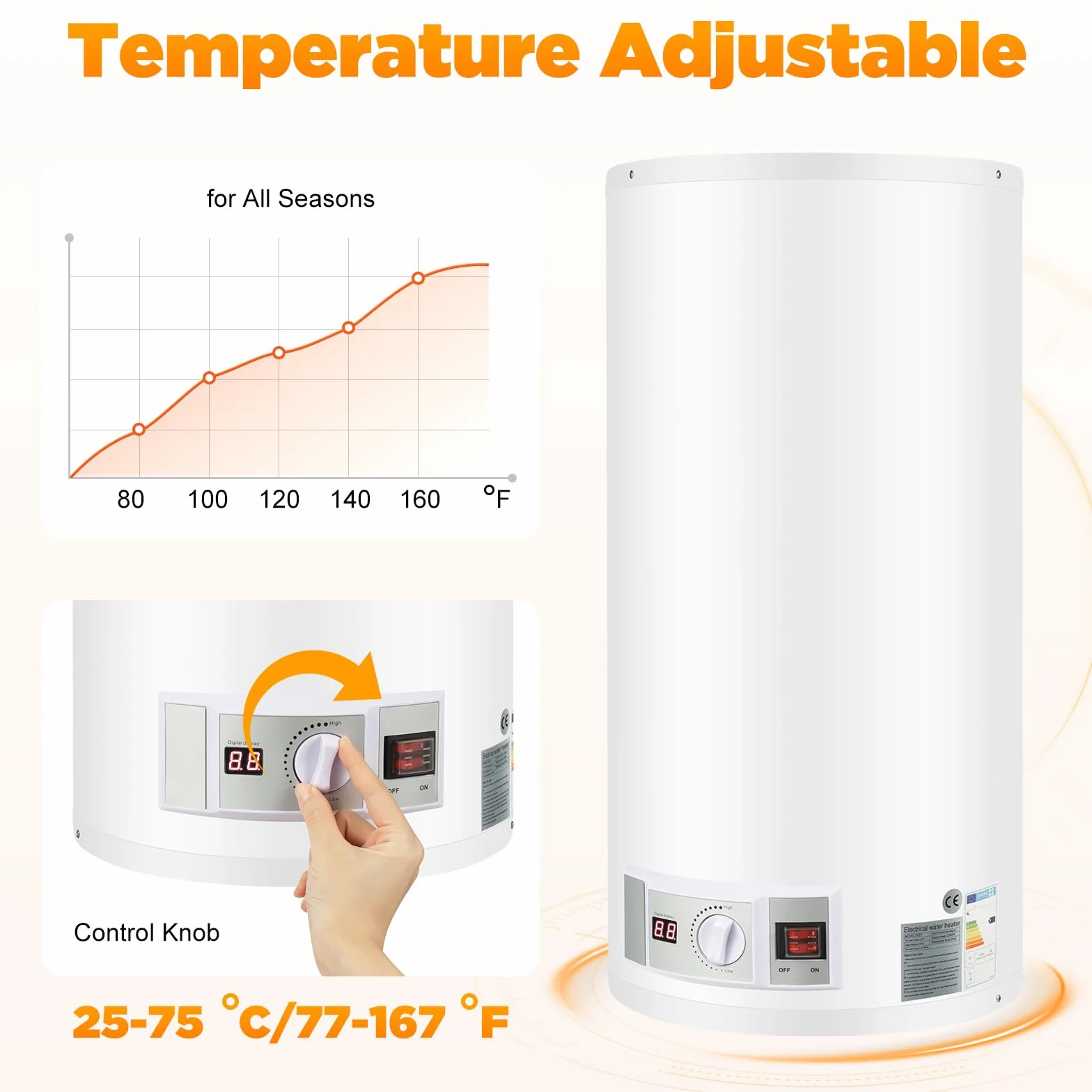 Elektryczny zbiornik ciepłej wody 220 V, bojler ciepłej wody, 2 kW, 80 l, kompletny prysznic, montaż ścienny, podgrzewacz wody, wydajny zbiornik, podgrzewacz wody, bojler, zbiornik ciepłej
