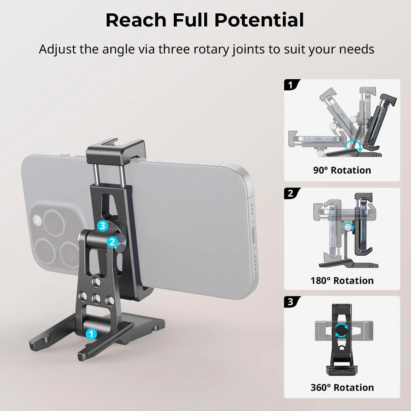 SMALLRIG Metal Phone Tripod Mount Uchwyt do Telefonu z Adapterem Szybkozłącza dla Arca-Swiss Wielofunkcyjny dla iPhone