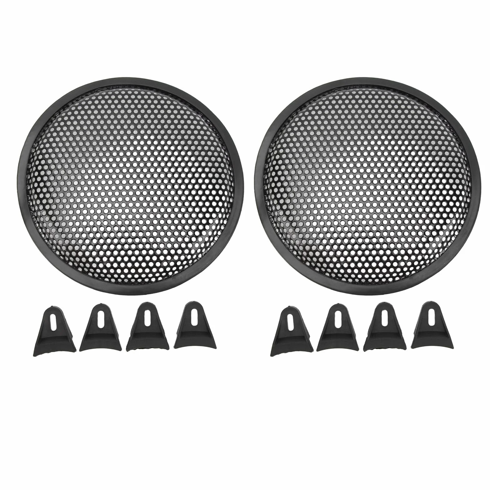 Jadeshay 8 cali uniwersalne kratki głośników, 2 sztuki osłona głośnika samochodowego RV czarna ABS metal żelazo subwoofer siatka