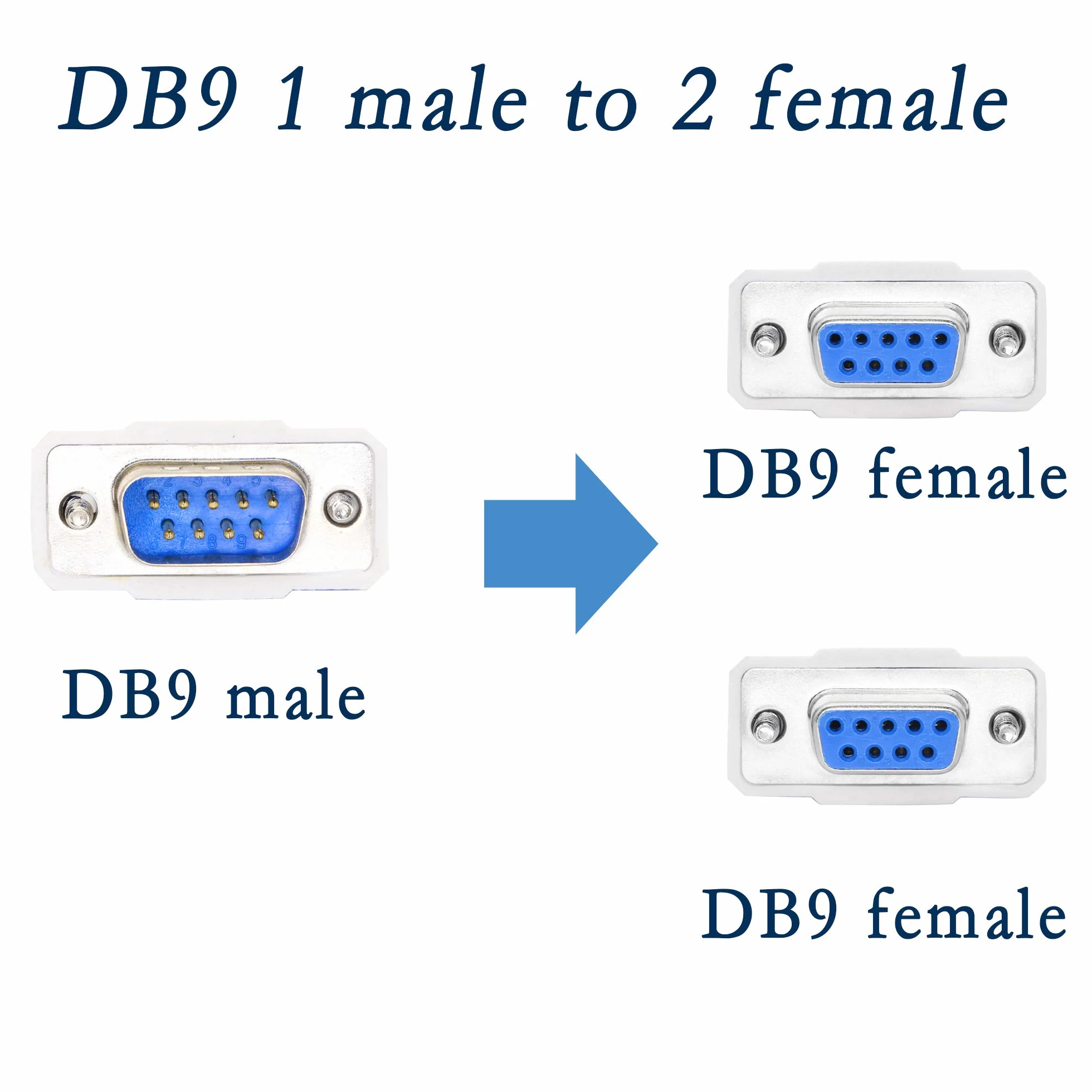 Kabel rozdzielający DB9 Y 30 cm 1 męski na 2 żeński RS232 rozdzielacz adapter KANGPING
