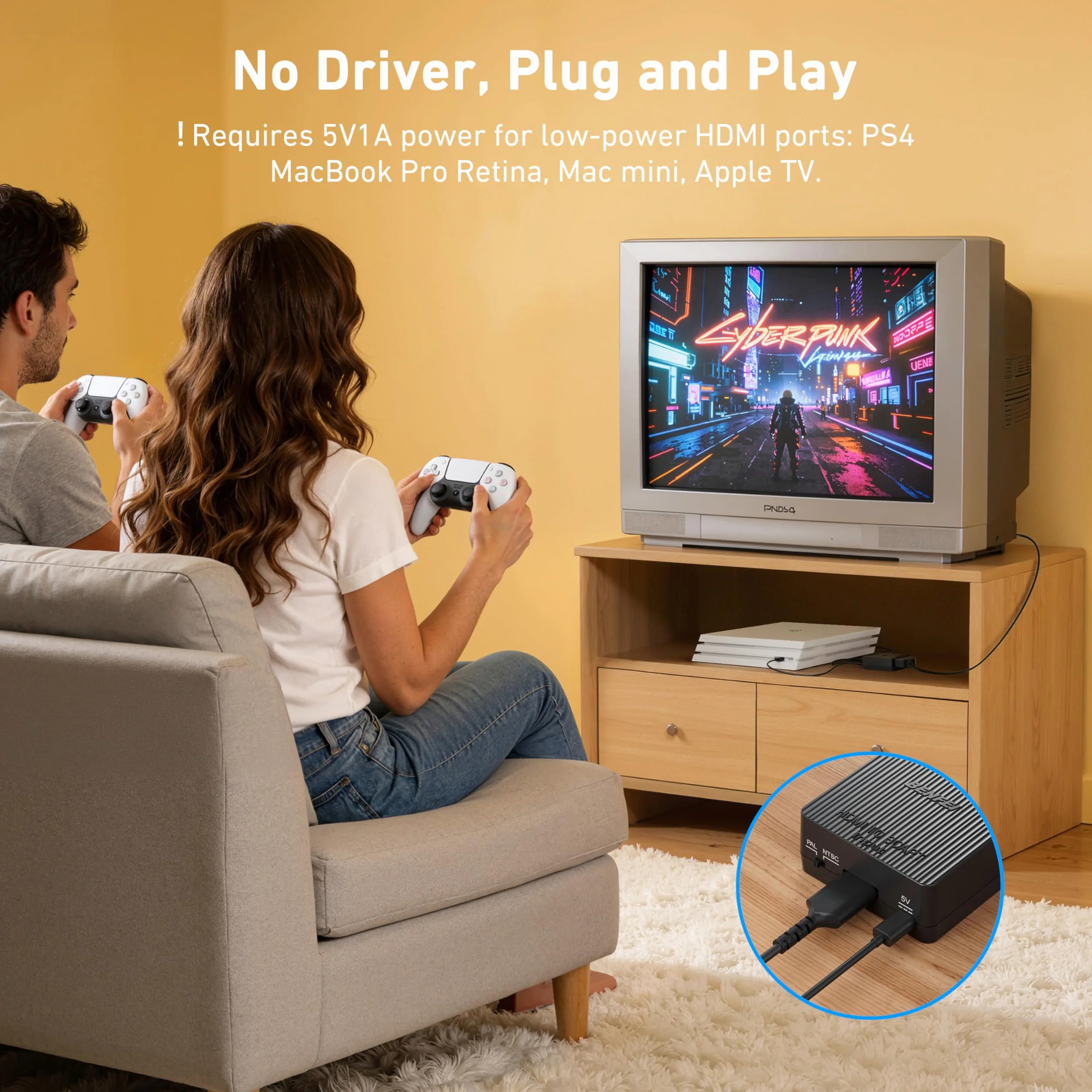 BENFEI Adapter HDMI na Scart 1080p kompatybilny PAL/NTSC