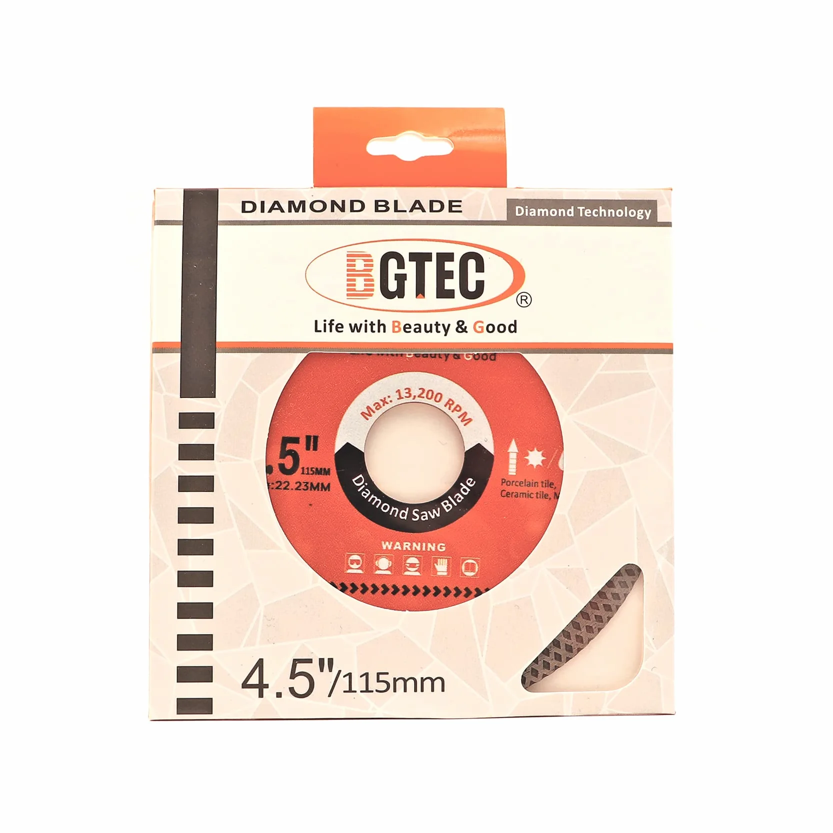 Supercienkie diamentowe ostrze do płytek z krawędzią siatkową, BGTEC 5 szt. 115 mm x trzpień 22,23 mm tarcza do cięcia na sucho lub na mokro porcelanowa ceramiczna marmurowa granit