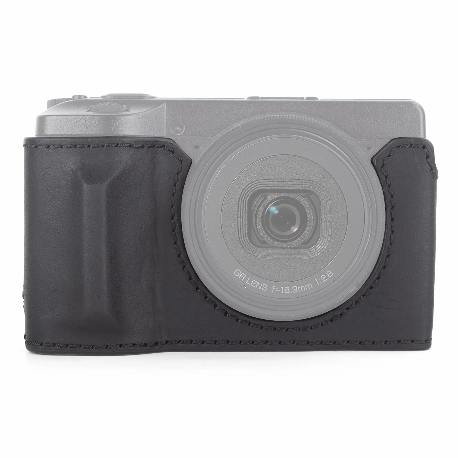 Półetui z prawdziwej skóry do Ricoh GR IV/GR III, etui ochronne premium, czarne, Retro