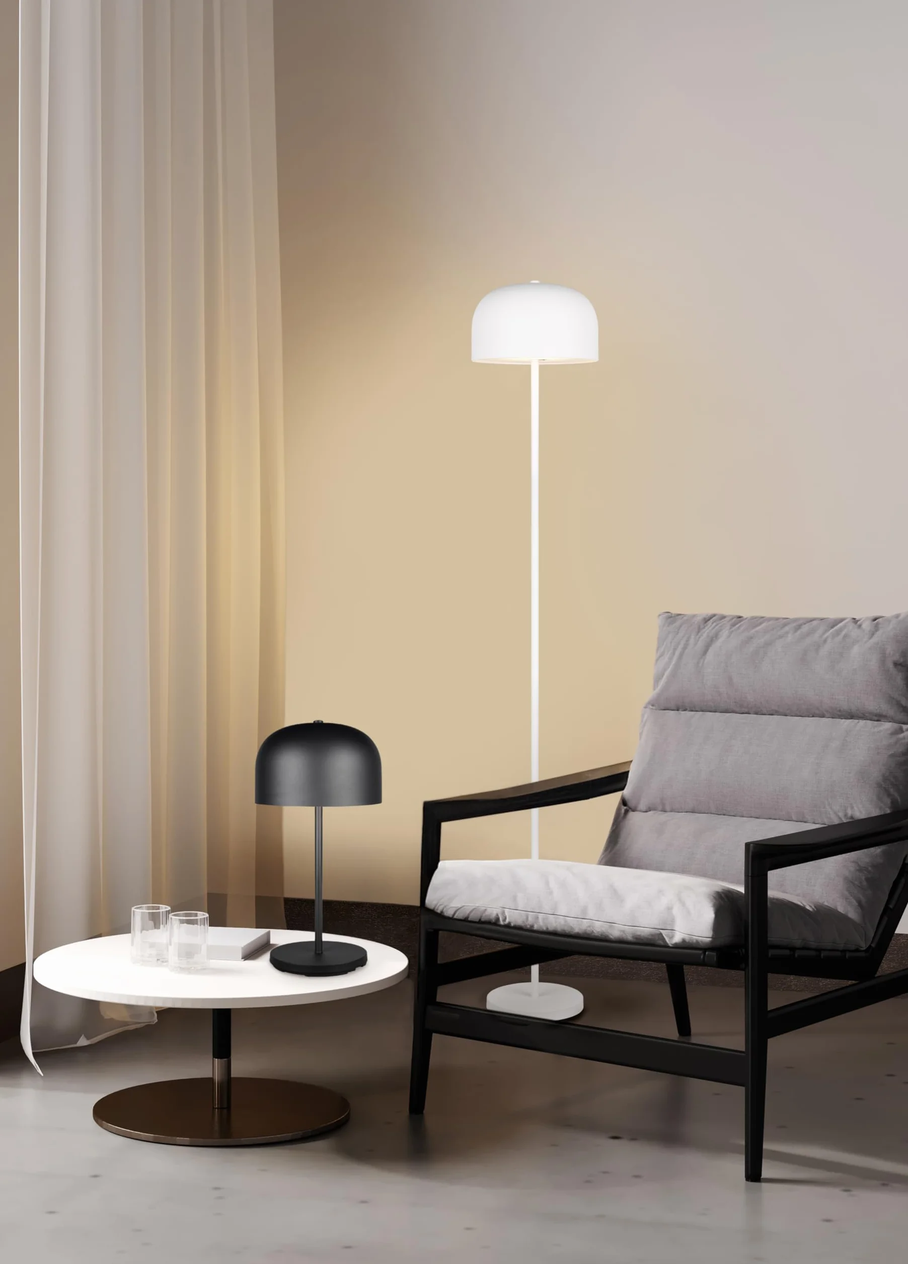 Reality Leuchten lampa stojąca LED z akumulatorem Jeff R49151132, metal czarny matowy, w zestawie 2,5 W LED